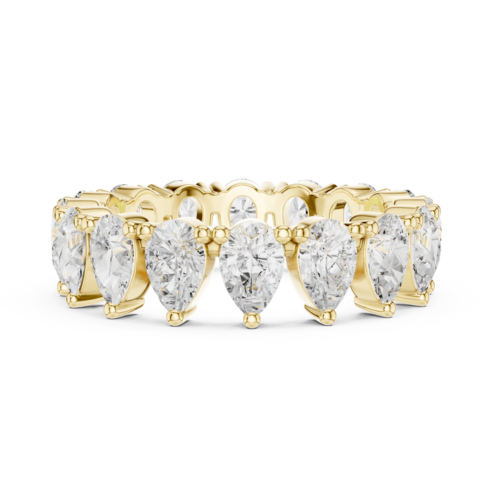 Pear Cut Lab-Grown Diamond Half Eternity Band – Women's Wedding Ring 14K Gold