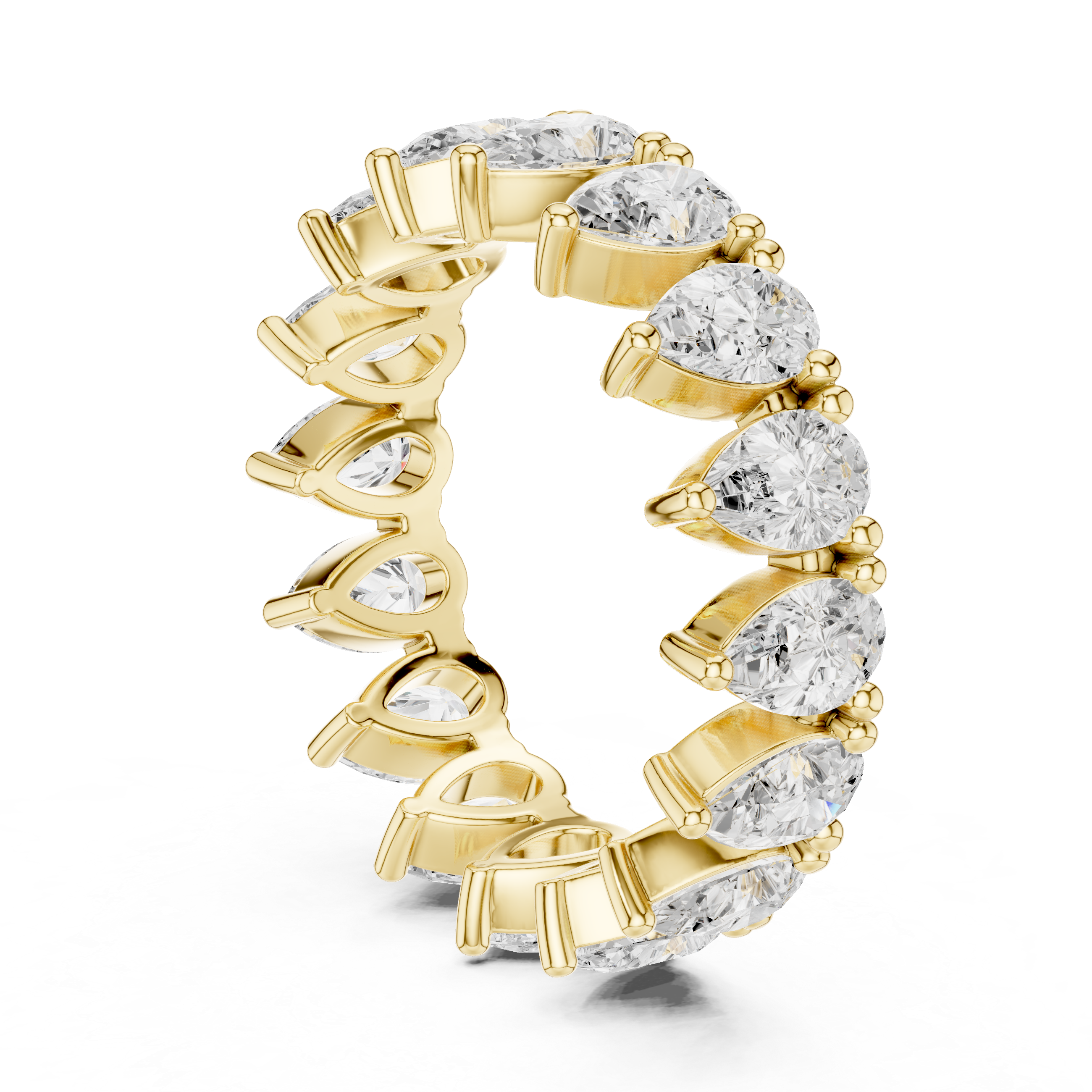 Pear Cut Lab-Grown Diamond Half Eternity Band – Women's Wedding Ring 14K Gold