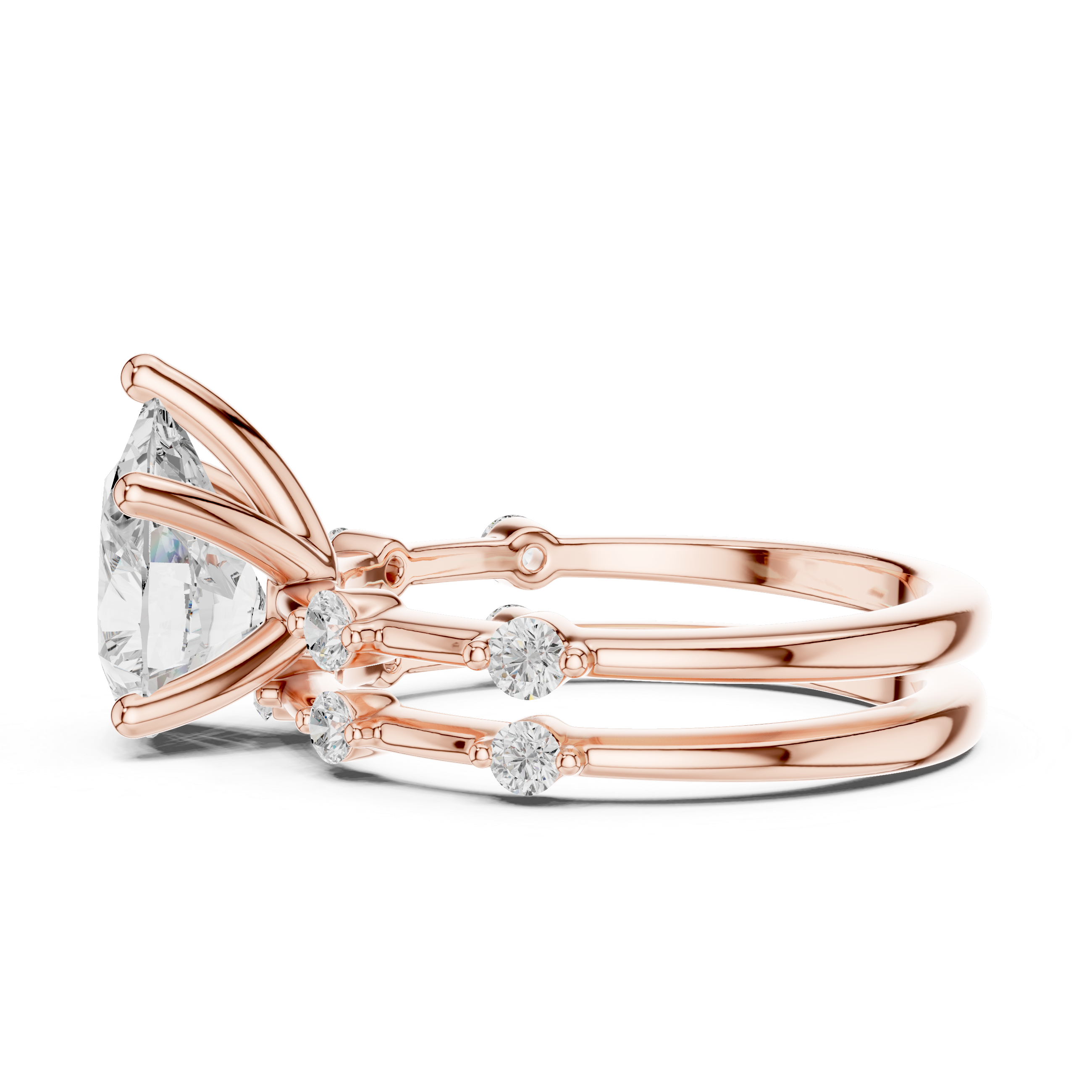 2.86 Carat Bridal Set Ring – EF VS/SI Lab-Created Diamond in 14K Yellow Gold | Women's Engagement or Wedding