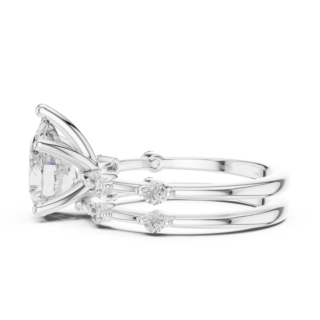 2.86 Carat Bridal Set Ring – EF VS/SI Lab-Created Diamond in 14K Yellow Gold | Women's Engagement or Wedding