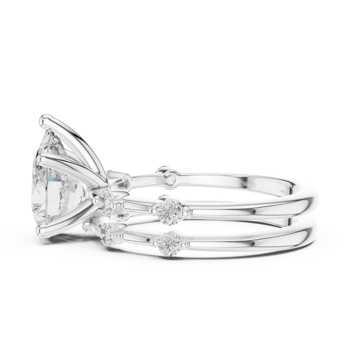 2.86 Carat Bridal Set Ring – EF VS/SI Lab-Created Diamond in 14K Yellow Gold | Women's Engagement or Wedding