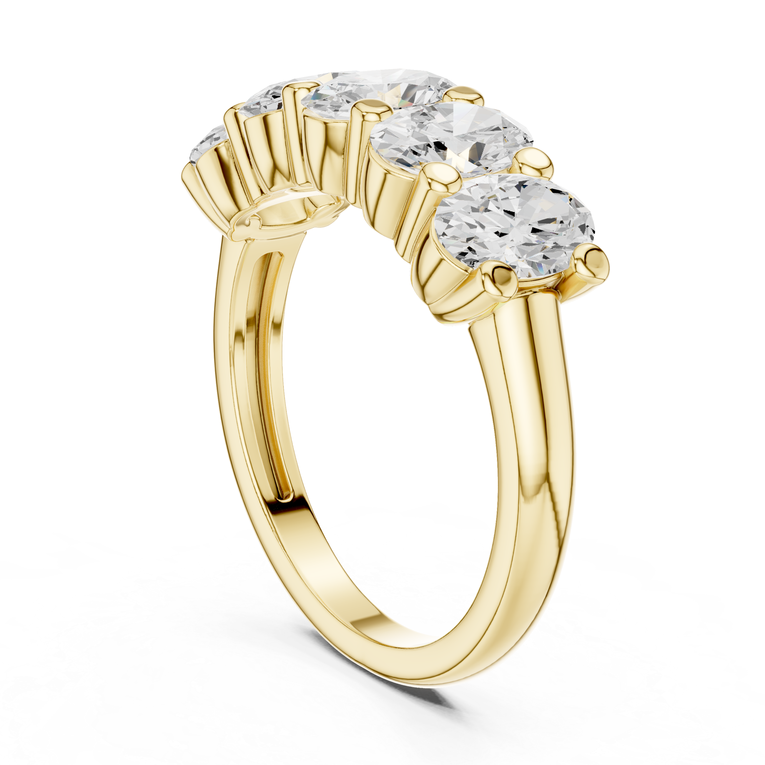 Lab Diamond Wedding Band, oval Brilliant EF/VS Matching Band with Engagement Ring, Stacking Band Gift 14K Gold