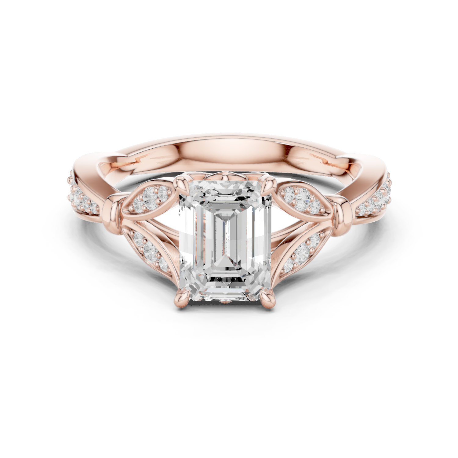 Bridal Set Ring – EF VS/SI Lab-Created Diamond in 14K Rose Gold | Women's Engagement or Wedding