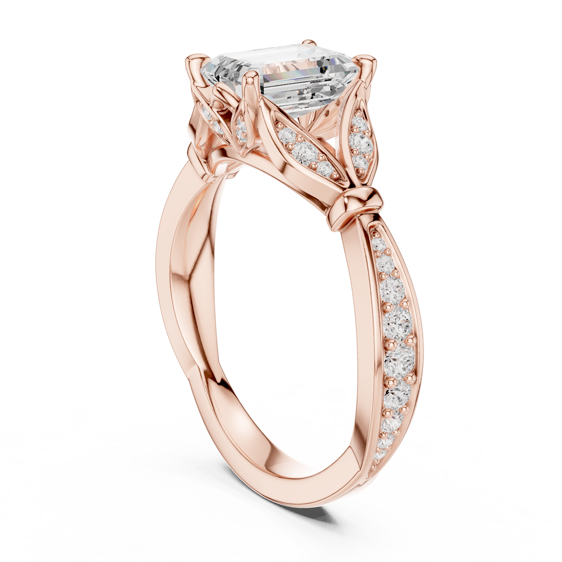 Bridal Set Ring – EF VS/SI Lab-Created Diamond in 14K Rose Gold | Women's Engagement or Wedding