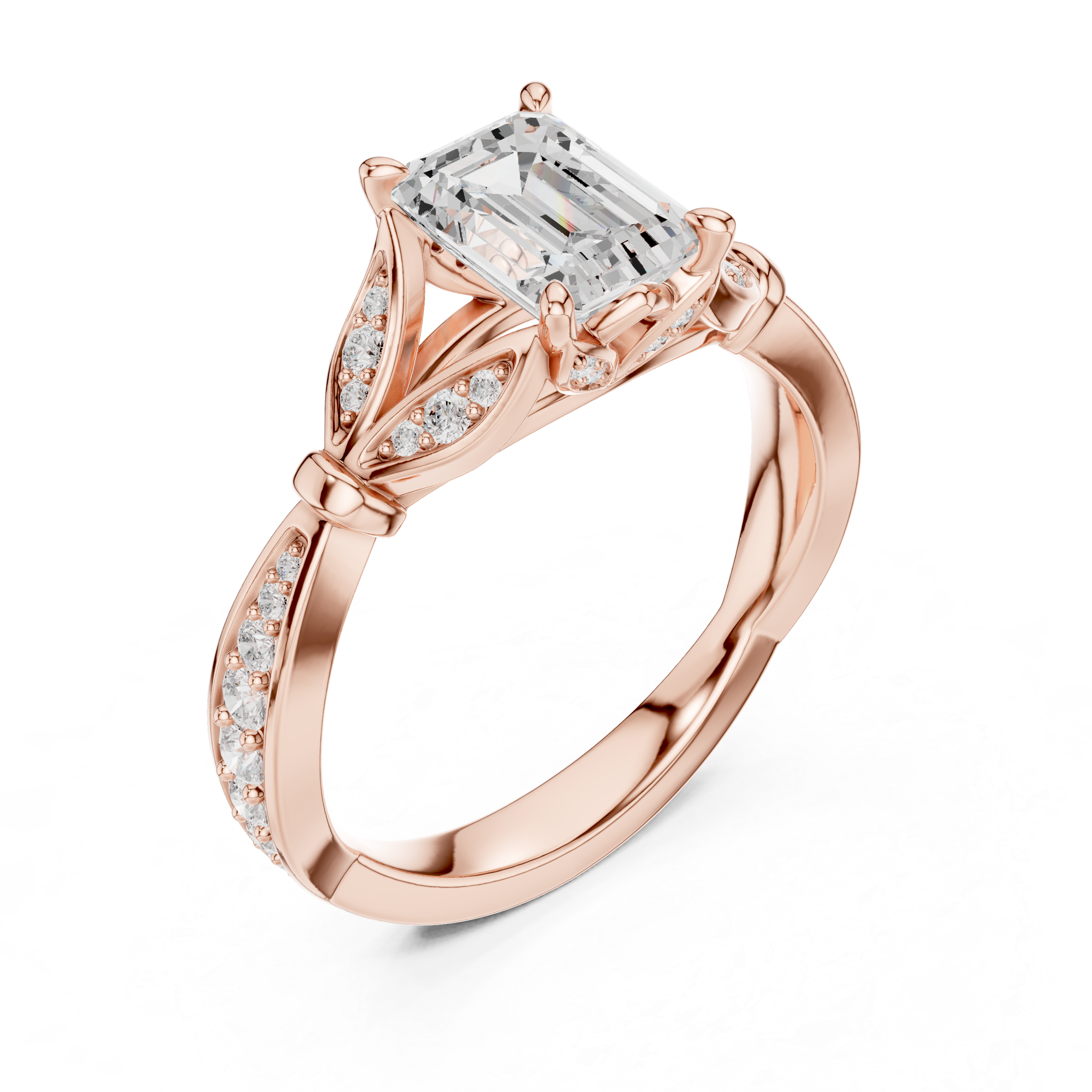 Bridal Set Ring – EF VS/SI Lab-Created Diamond in 14K Rose Gold | Women's Engagement or Wedding