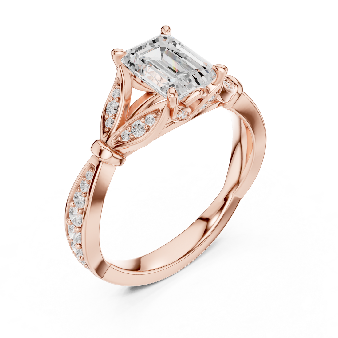 Bridal Set Ring – EF VS/SI Lab-Created Diamond in 14K Rose Gold | Women's Engagement or Wedding