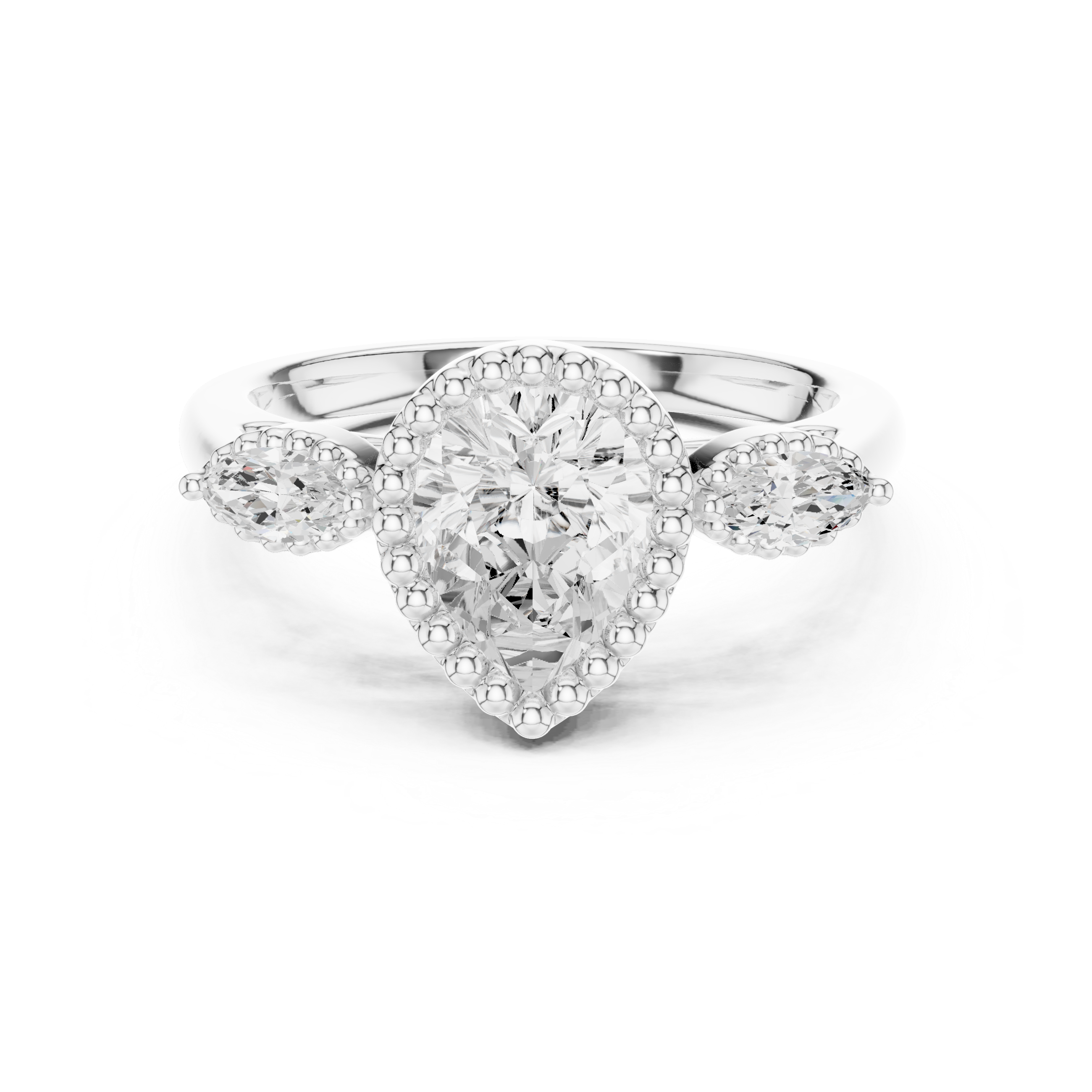 Lab Diamond Wedding Band, Pear Brilliant EF/VS Matching Band with Engagement Ring, Stacking Band Gift 14K Gold