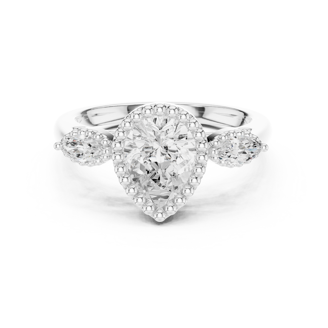 Lab Diamond Wedding Band, Pear Brilliant EF/VS Matching Band with Engagement Ring, Stacking Band Gift 14K Gold