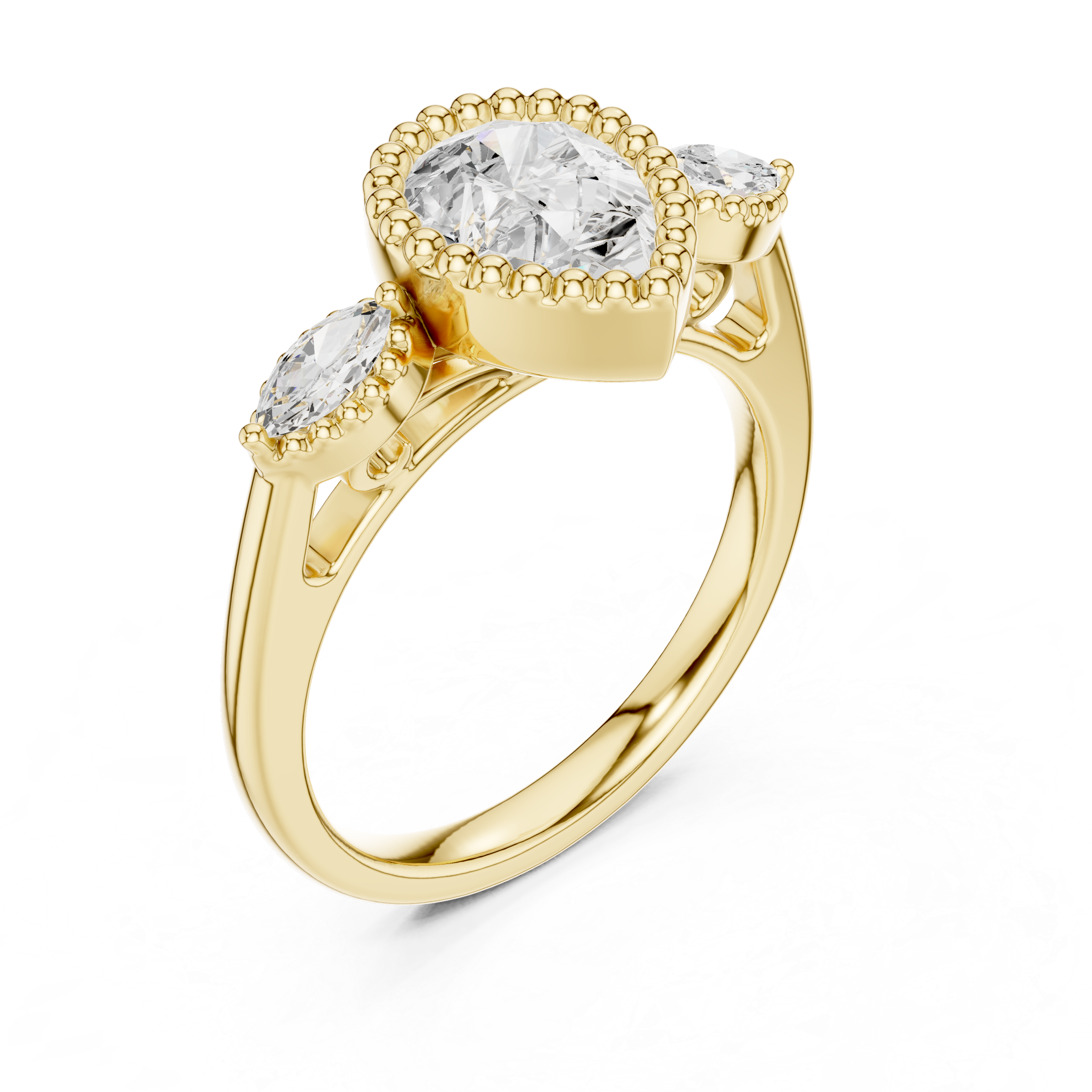 Lab Diamond Wedding Band, Pear Brilliant EF/VS Matching Band with Engagement Ring, Stacking Band Gift 14K Gold