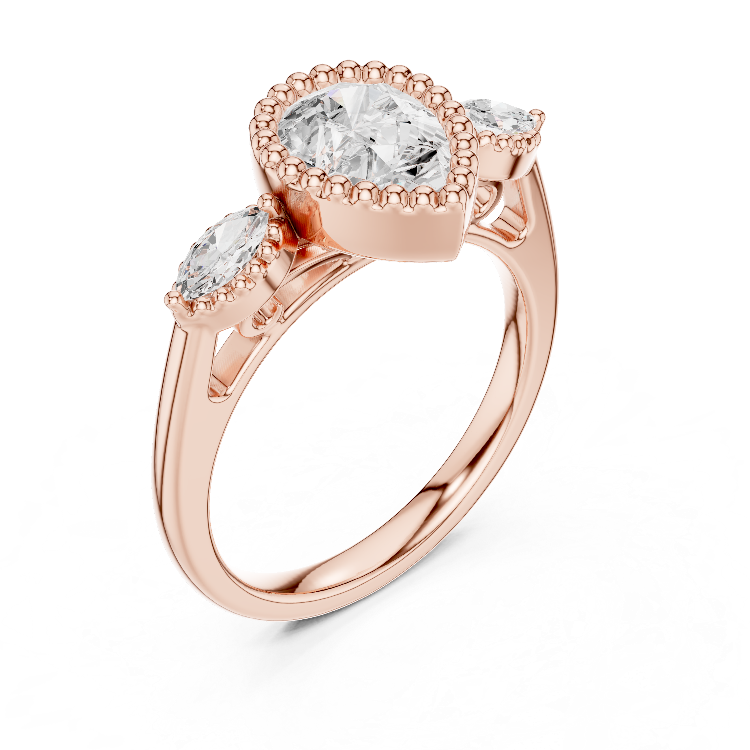Lab Diamond Wedding Band, Pear Brilliant EF/VS Matching Band with Engagement Ring, Stacking Band Gift 14K Gold