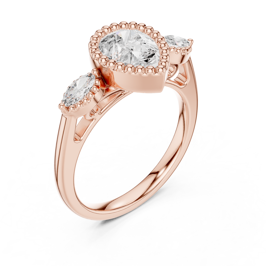 Lab Diamond Wedding Band, Pear Brilliant EF/VS Matching Band with Engagement Ring, Stacking Band Gift 14K Gold