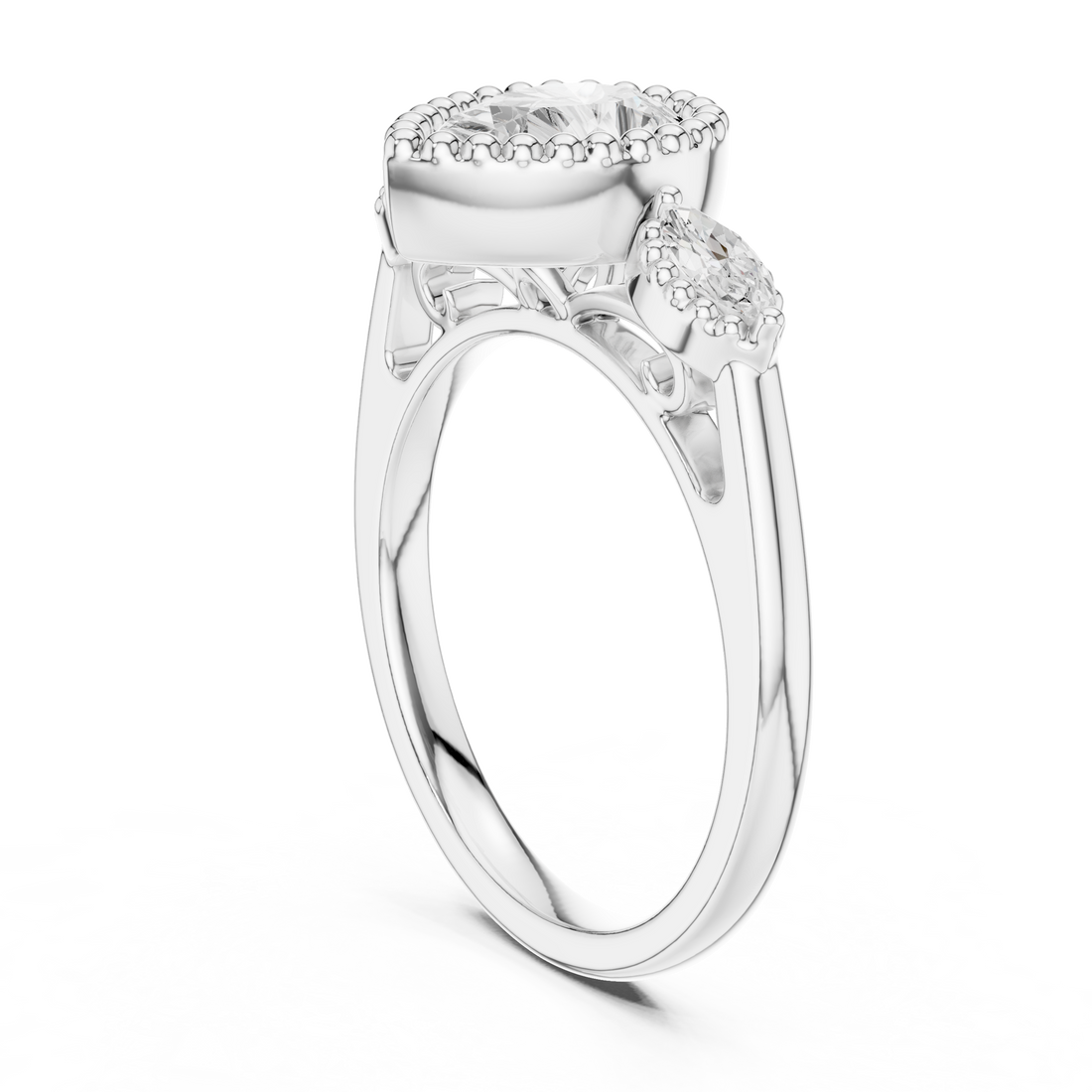 Lab Diamond Wedding Band, Pear Brilliant EF/VS Matching Band with Engagement Ring, Stacking Band Gift 14K Gold