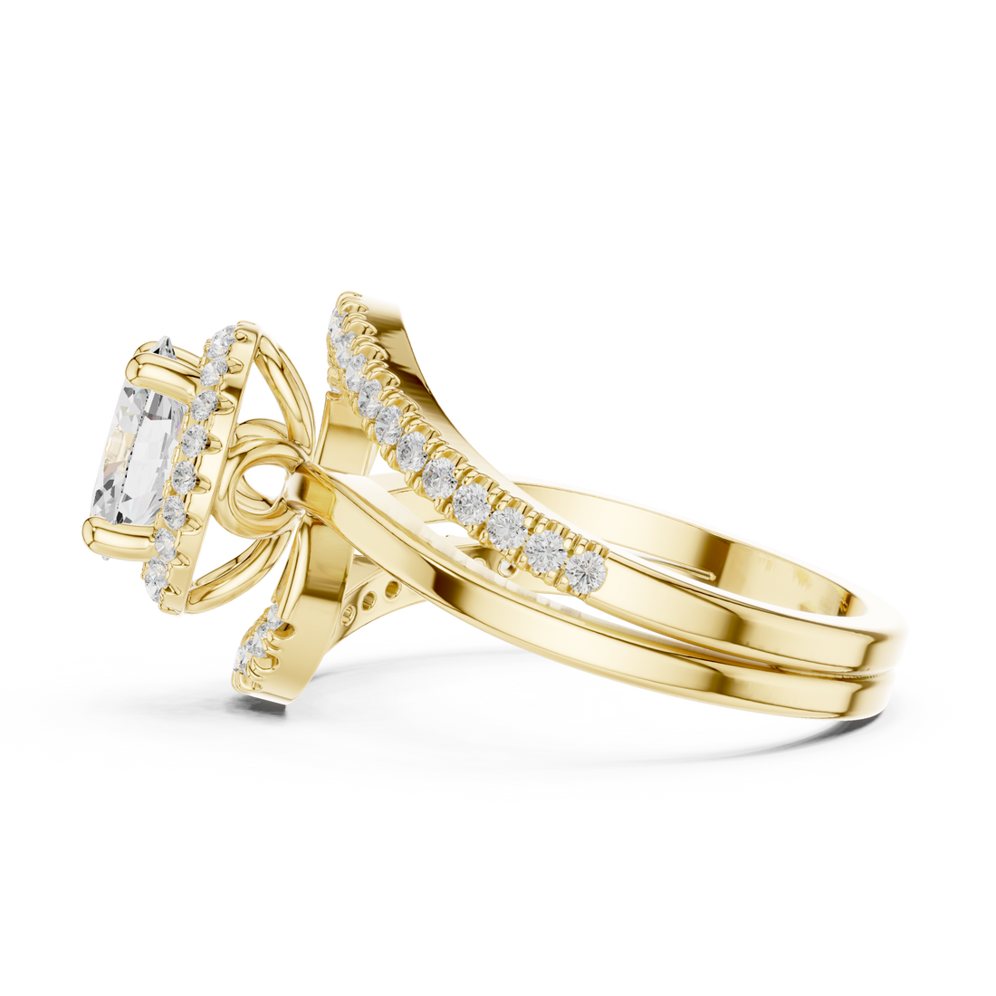 Lab Diamond Wedding Band, Oval Brilliant EF/VS Matching Band with Engagement Ring, Stacking Band Gift 14K Gold