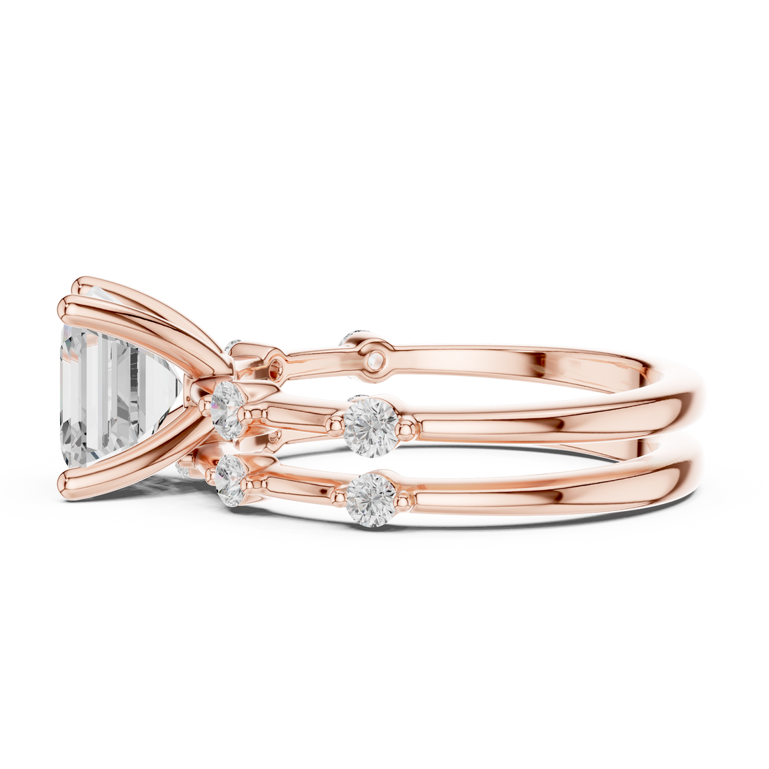 2.86 Carat Bridal Set Ring – EF VS/SI Lab-Created Diamond in 14K White Gold | Women's Engagement or Wedding