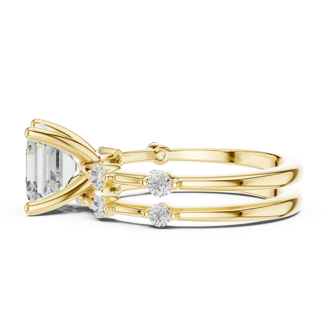 2.86 Carat Bridal Set Ring – EF VS/SI Lab-Created Diamond in 14K White Gold | Women's Engagement or Wedding