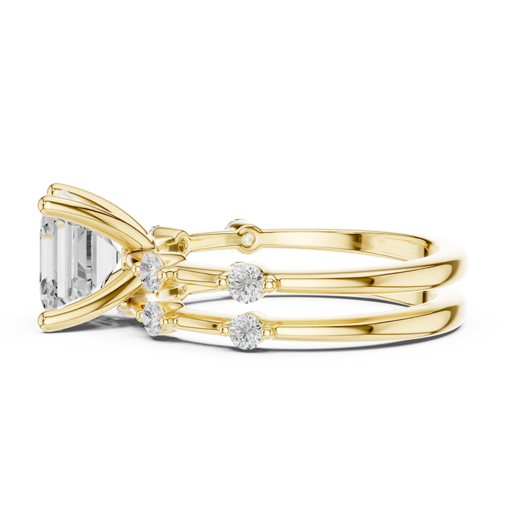 2.86 Carat Bridal Set Ring – EF VS/SI Lab-Created Diamond in 14K White Gold | Women's Engagement or Wedding