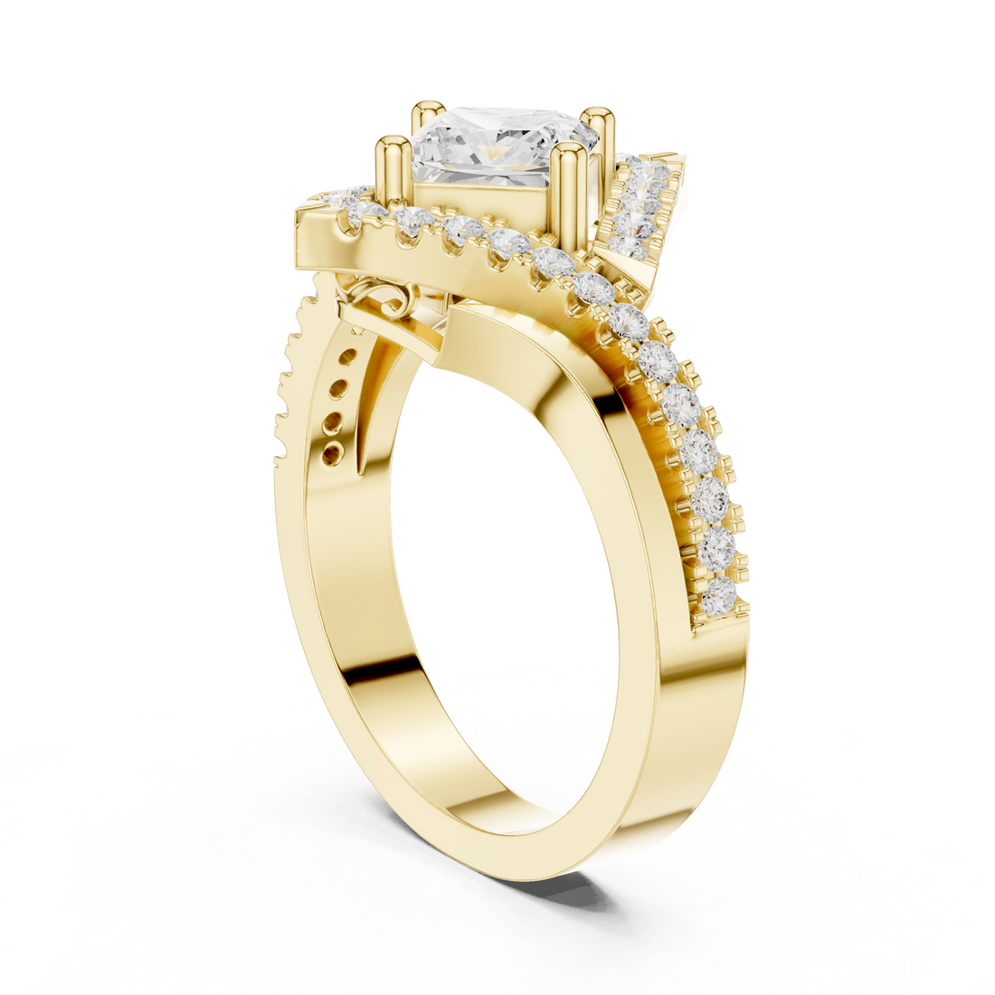 1.89 CTW Princess Cut EF VS/SI Lab-Grown Diamond Ring Engagement or Wedding Ring for Women in 14K Gold, Perfect Anniversary Gift