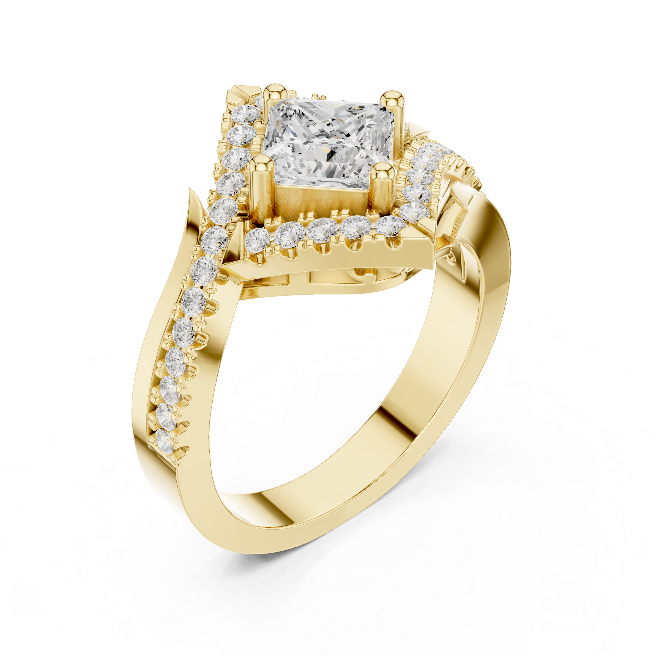 1.89 CTW Princess Cut EF VS/SI Lab-Grown Diamond Ring Engagement or Wedding Ring for Women in 14K Gold, Perfect Anniversary Gift