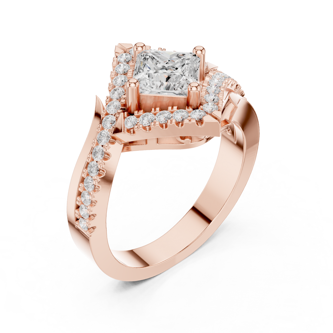 1.89 CTW Princess Cut EF VS/SI Lab-Grown Diamond Ring Engagement or Wedding Ring for Women in 14K Gold, Perfect Anniversary Gift