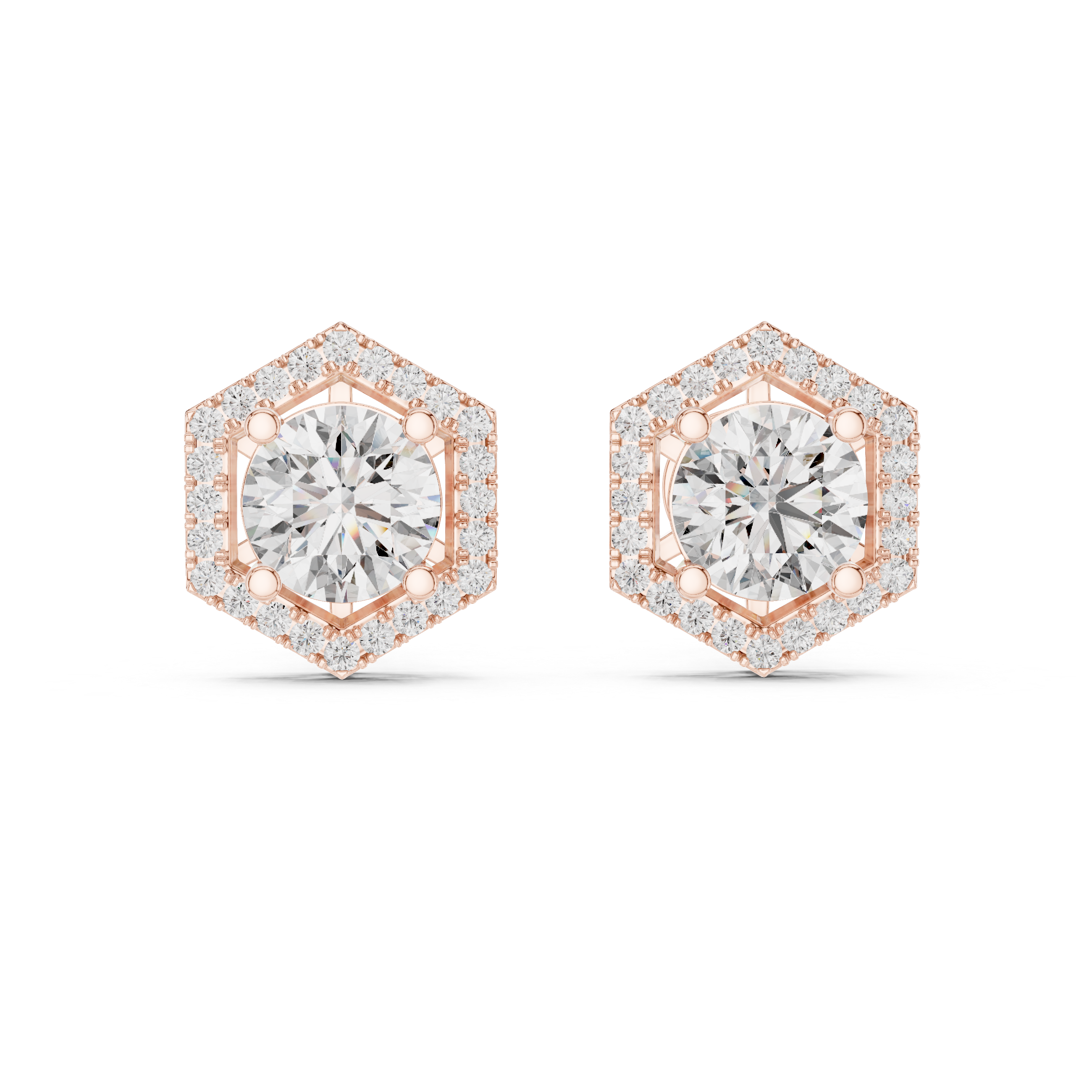 2.98 CT Round Cut Lab-Grown Diamond Stud Earrings 14K Gold Wedding Earrings for Women Birthday & Anniversary Gift