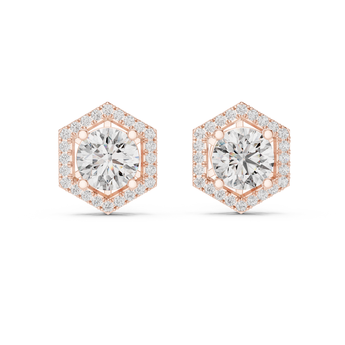 2.98 CT Round Cut Lab-Grown Diamond Stud Earrings 14K Gold Wedding Earrings for Women Birthday & Anniversary Gift