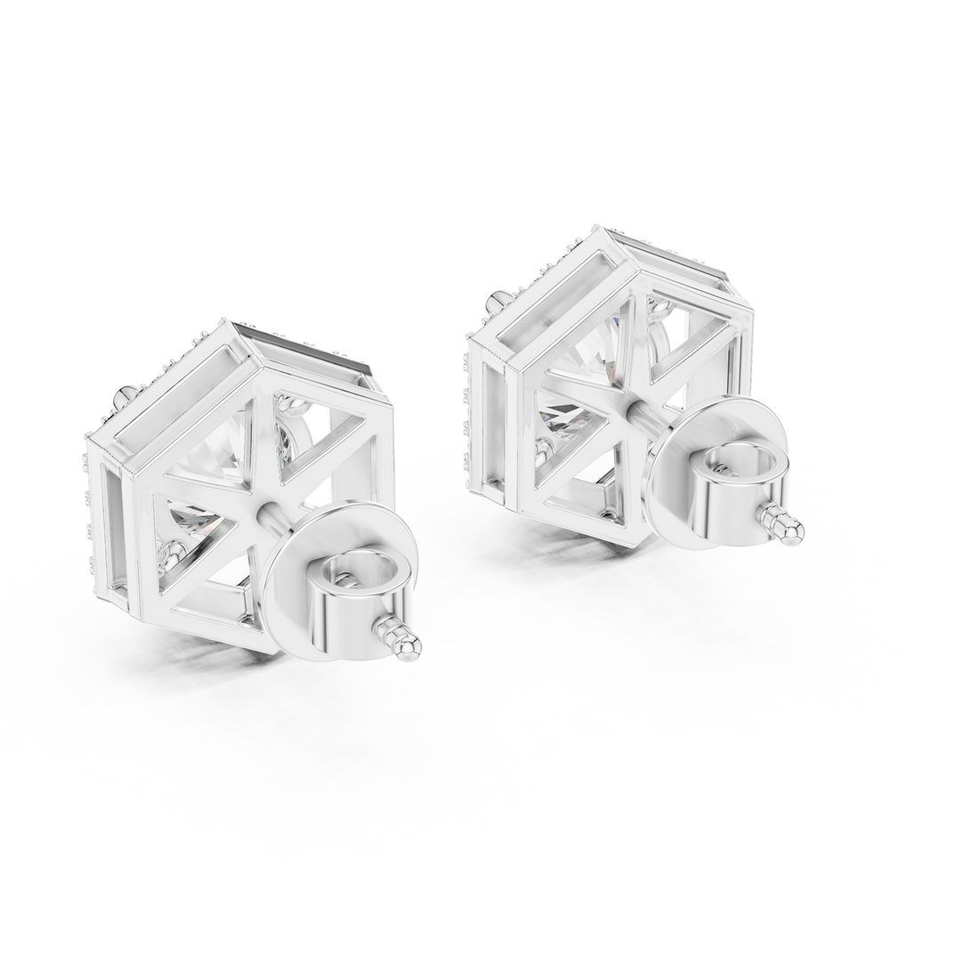 2.98 CT Round Cut Lab-Grown Diamond Stud Earrings 14K Gold Wedding Earrings for Women Birthday & Anniversary Gift