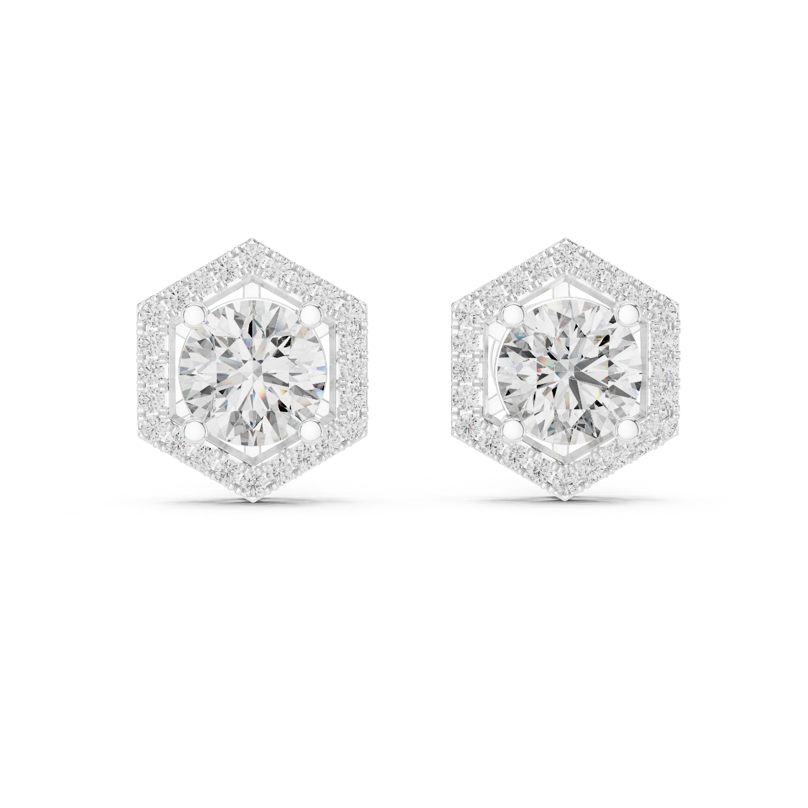 2.98 CT Round Cut Lab-Grown Diamond Stud Earrings 14K Gold Wedding Earrings for Women Birthday & Anniversary Gift