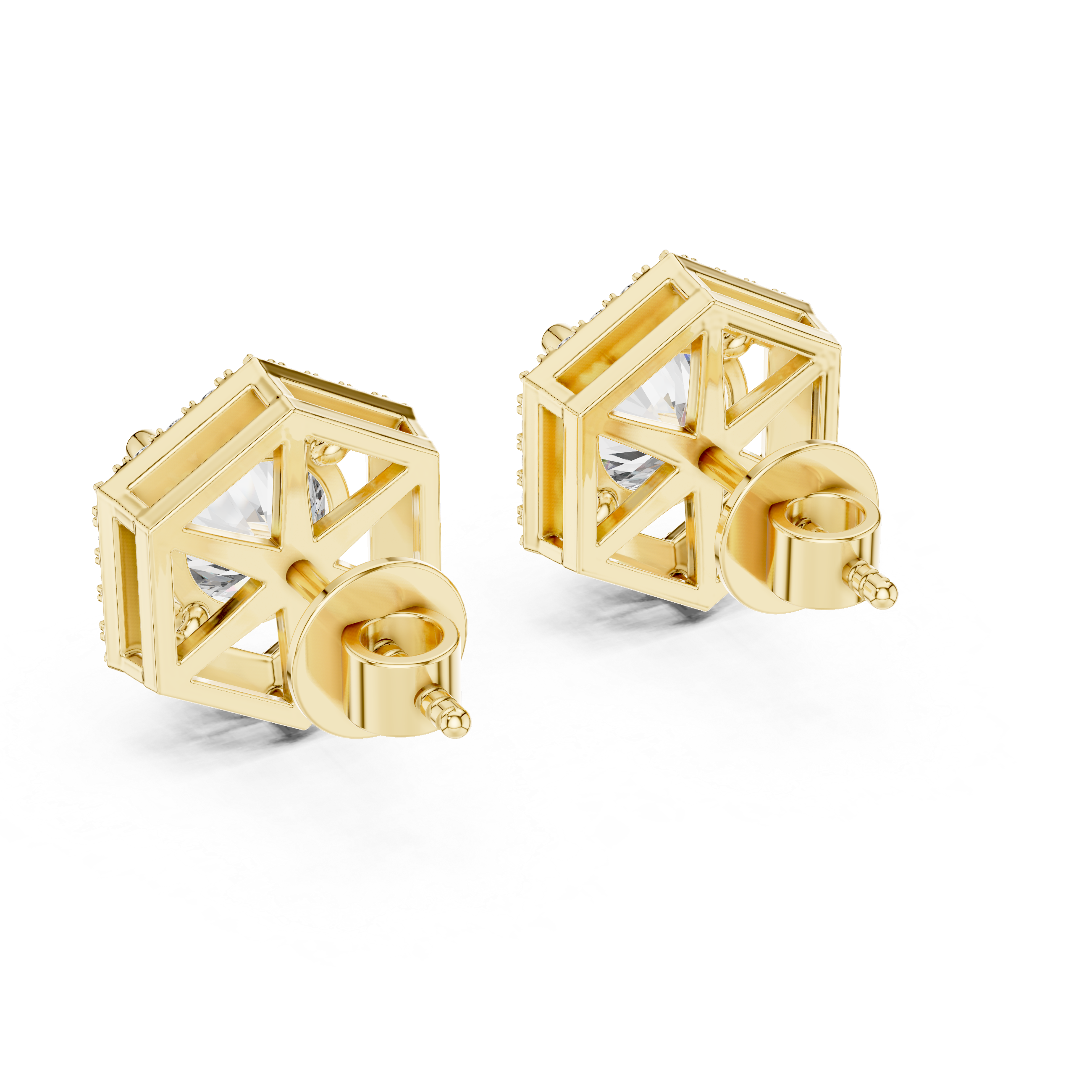 2.98 CT Round Cut Lab-Grown Diamond Stud Earrings 14K Gold Wedding Earrings for Women Birthday & Anniversary Gift