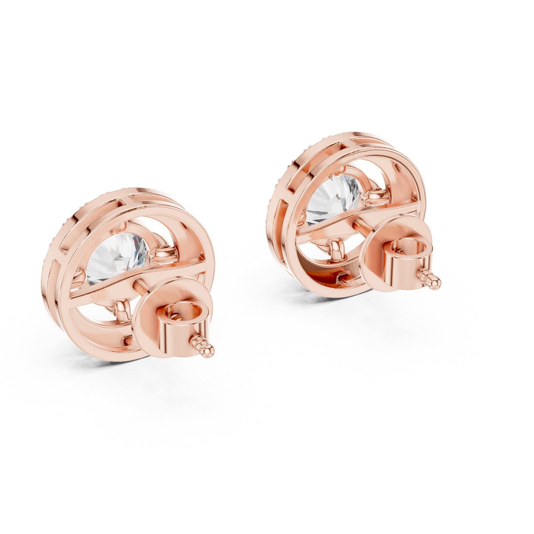 Round Cut Lab-Grown Diamond Stud Earrings 14K Gold Wedding Earrings for Women Birthday & Anniversary Gift