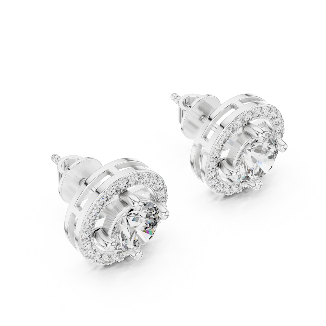 Round Cut Lab-Grown Diamond Stud Earrings 14K Gold Wedding Earrings for Women Birthday & Anniversary Gift