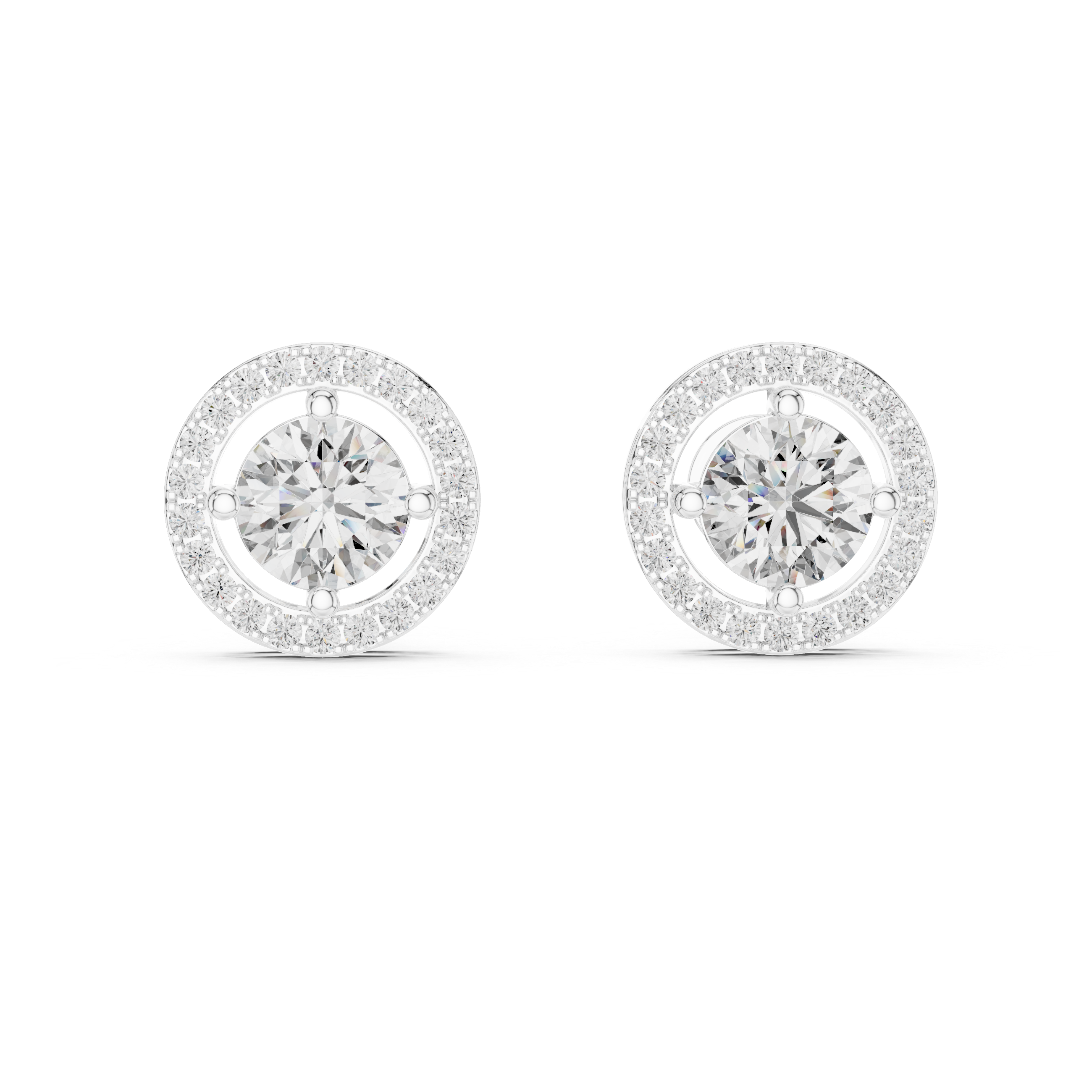 Round Cut Lab-Grown Diamond Stud Earrings 14K Gold Wedding Earrings for Women Birthday & Anniversary Gift