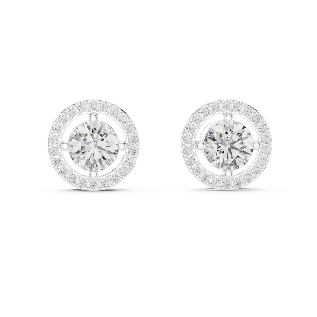 Round Cut Lab-Grown Diamond Stud Earrings 14K Gold Wedding Earrings for Women Birthday & Anniversary Gift