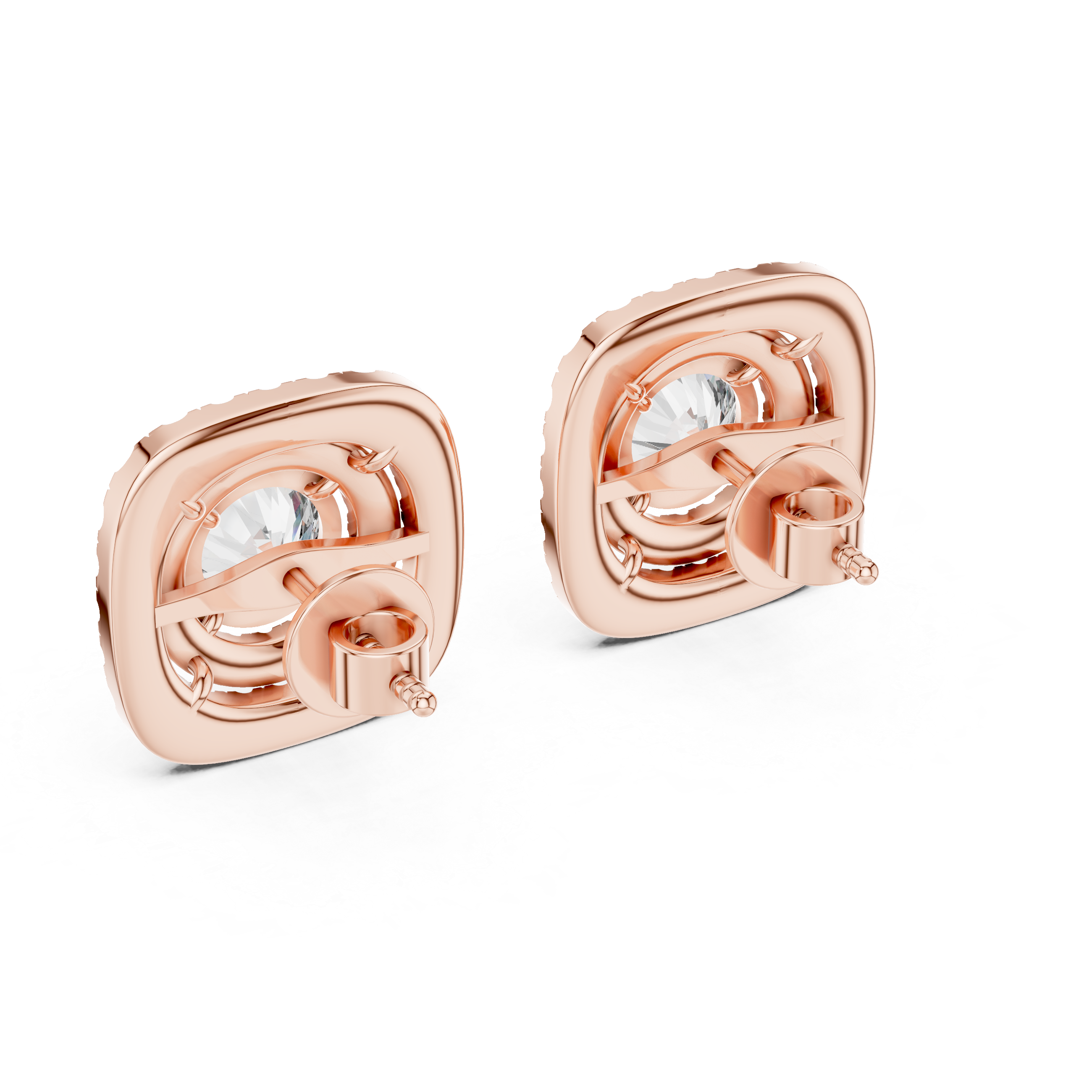 Round Cut Lab-Grown Diamond Stud Earrings 14K Gold Wedding Earrings for Women Birthday & Anniversary Gift