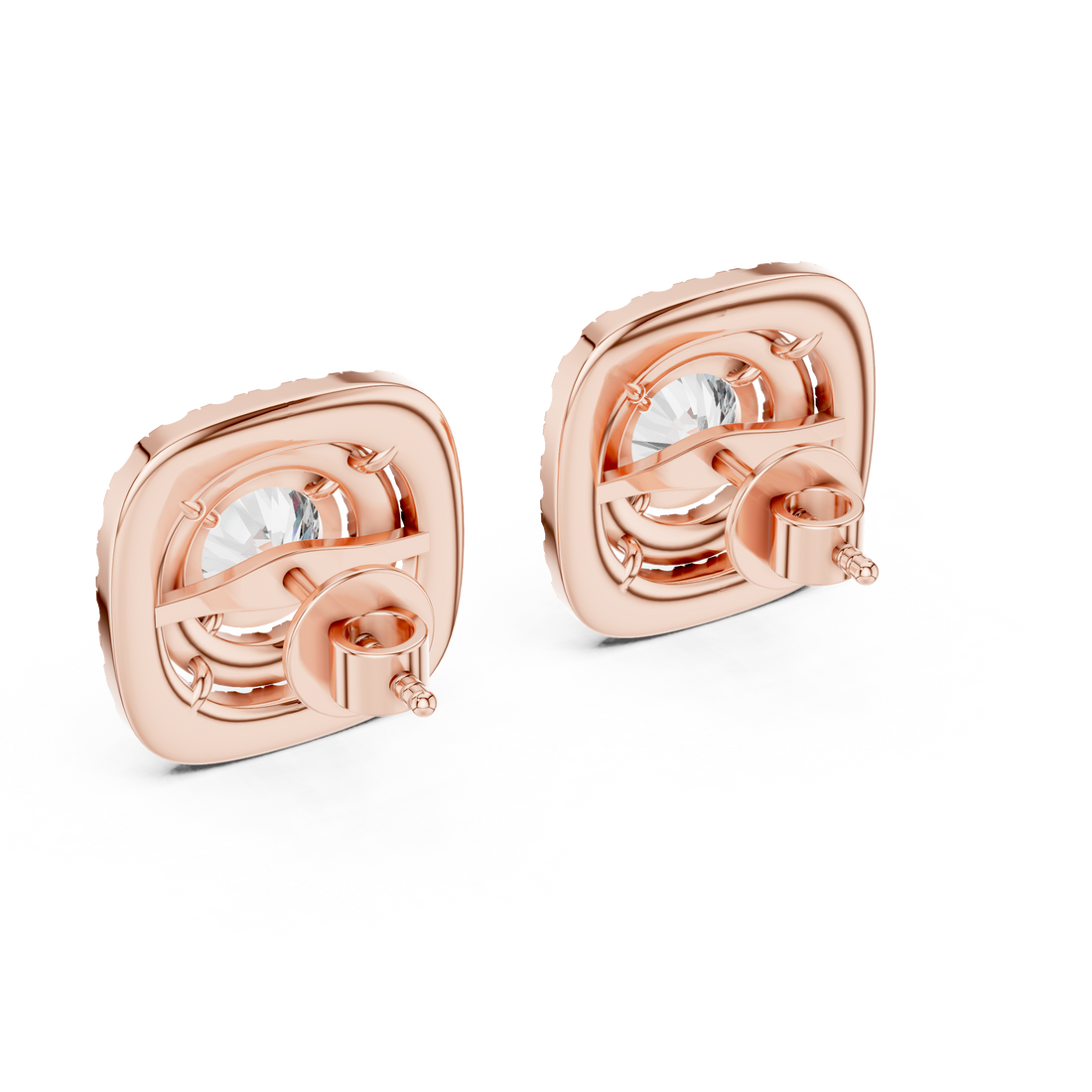 Round Cut Lab-Grown Diamond Stud Earrings 14K Gold Wedding Earrings for Women Birthday & Anniversary Gift