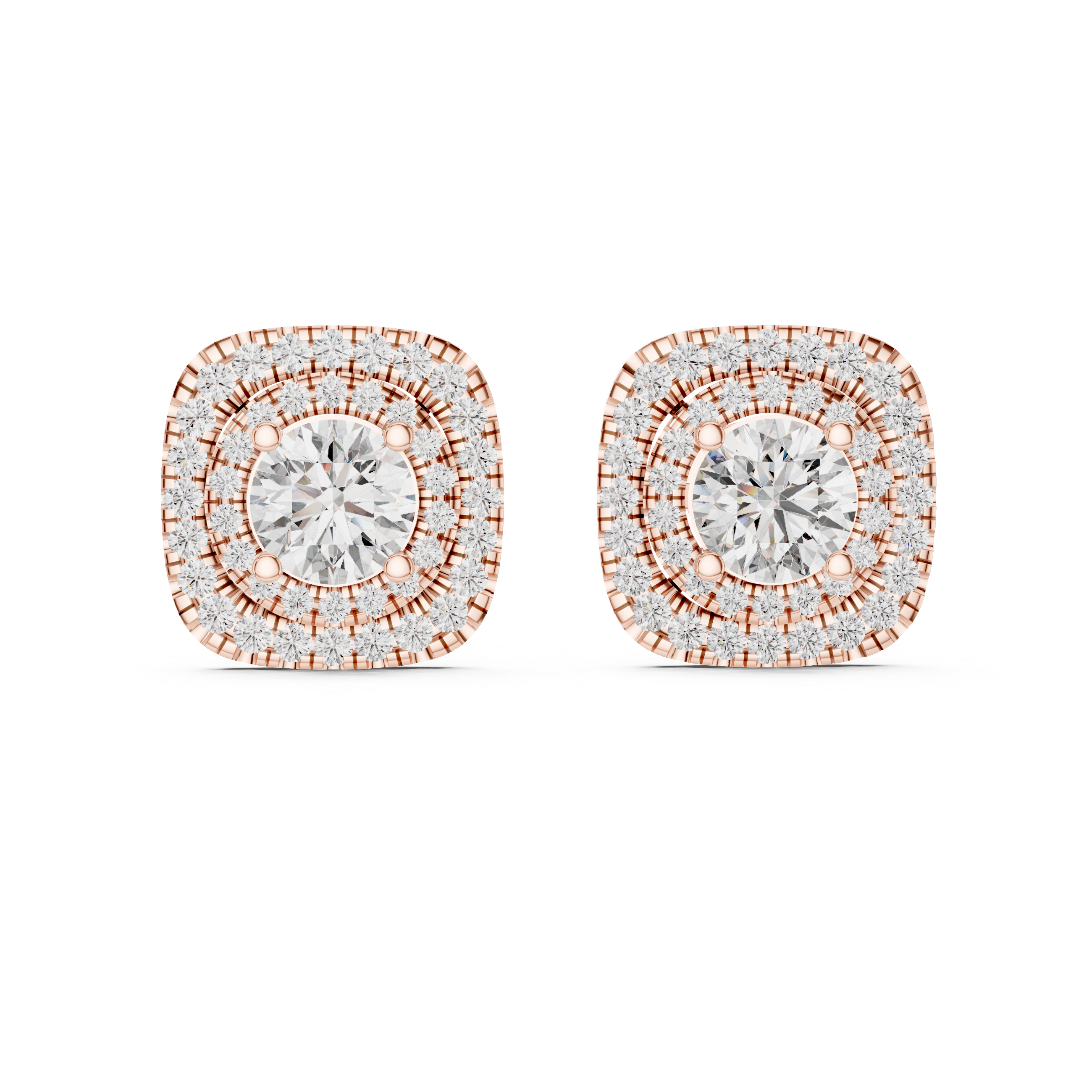 Round Cut Lab-Grown Diamond Stud Earrings 14K Gold Wedding Earrings for Women Birthday & Anniversary Gift