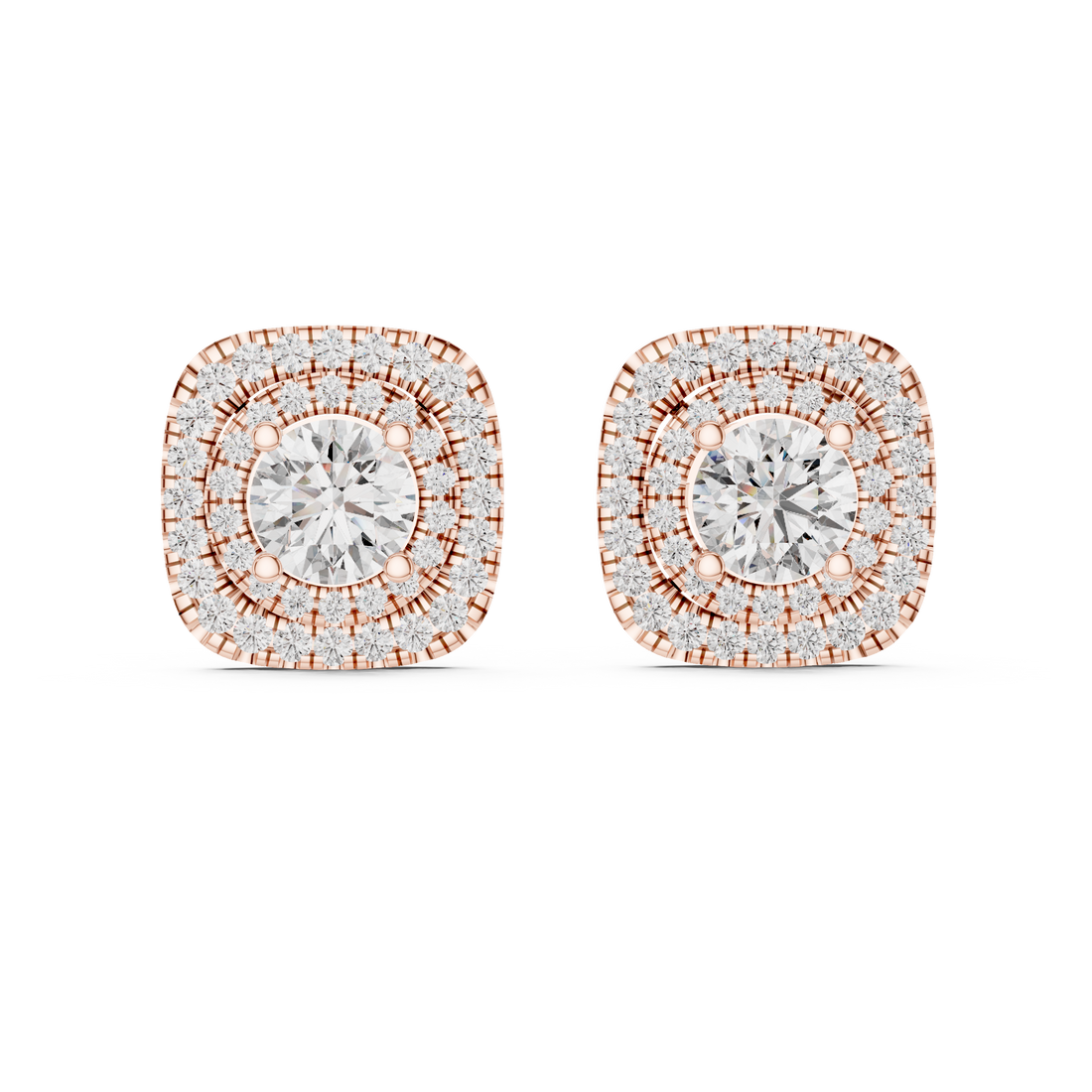 Round Cut Lab-Grown Diamond Stud Earrings 14K Gold Wedding Earrings for Women Birthday & Anniversary Gift