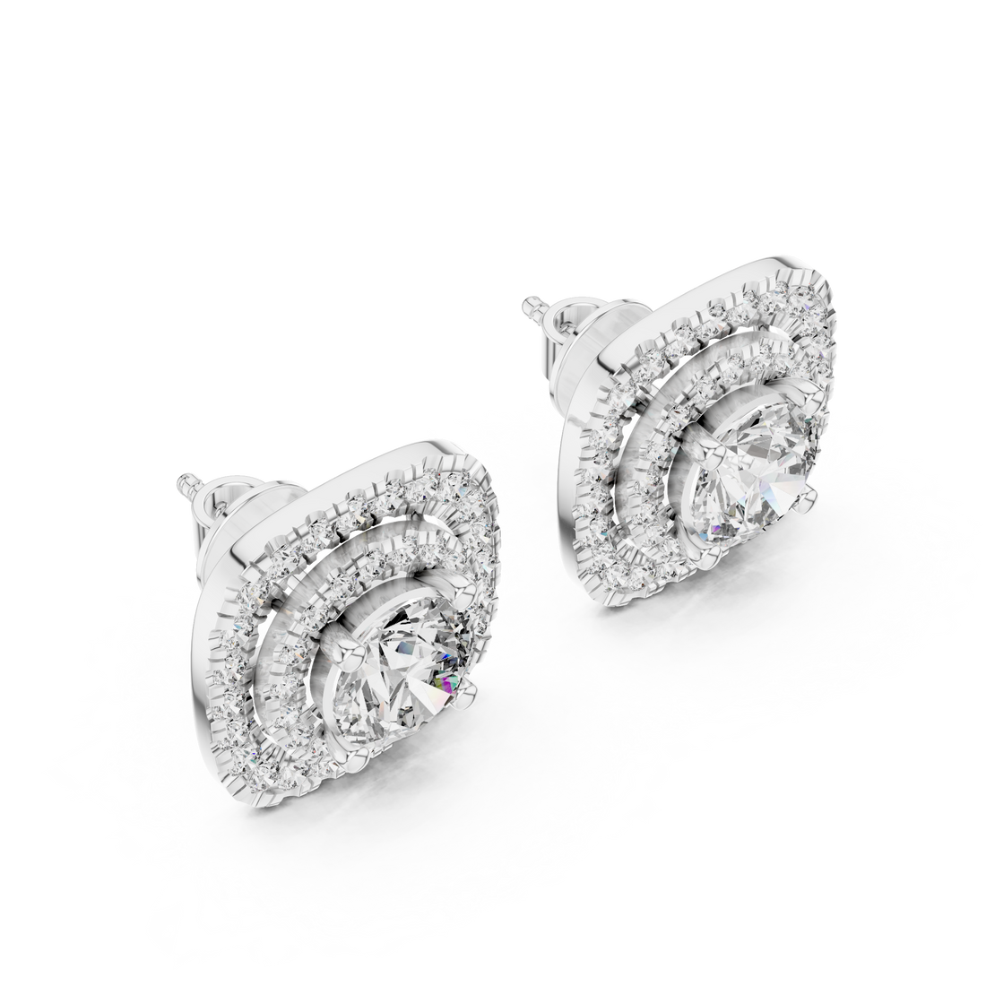 Round Cut Lab-Grown Diamond Stud Earrings 14K Gold Wedding Earrings for Women Birthday & Anniversary Gift