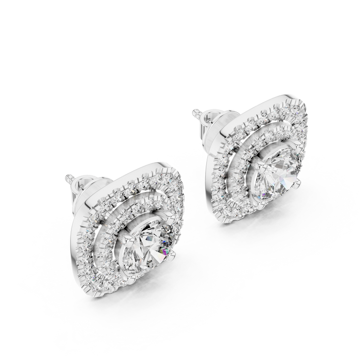 Round Cut Lab-Grown Diamond Stud Earrings 14K Gold Wedding Earrings for Women Birthday & Anniversary Gift