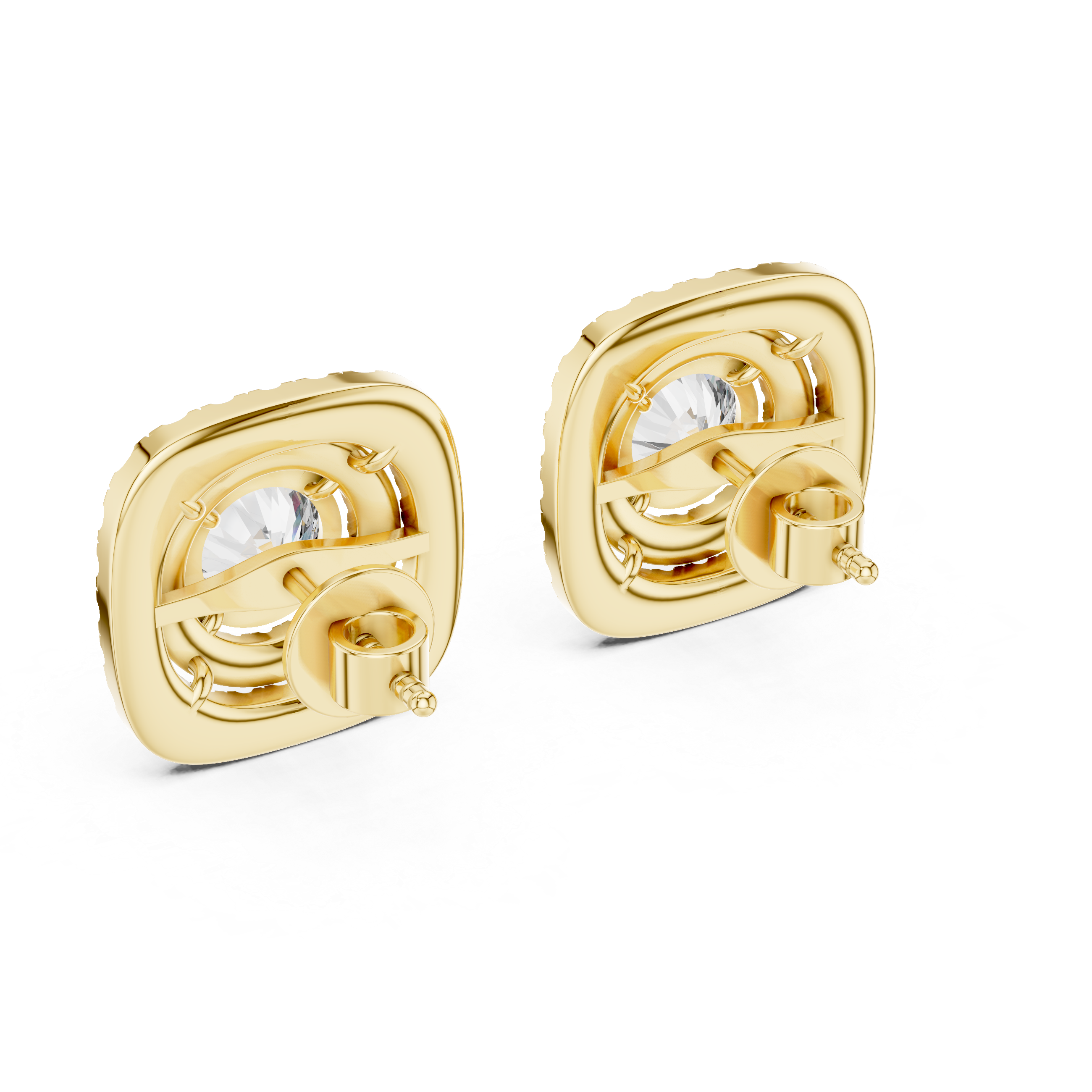 Round Cut Lab-Grown Diamond Stud Earrings 14K Gold Wedding Earrings for Women Birthday & Anniversary Gift