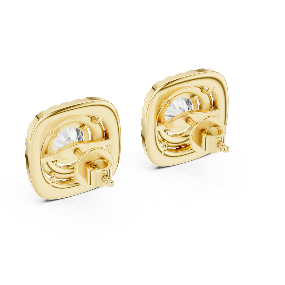 Round Cut Lab-Grown Diamond Stud Earrings 14K Gold Wedding Earrings for Women Birthday & Anniversary Gift