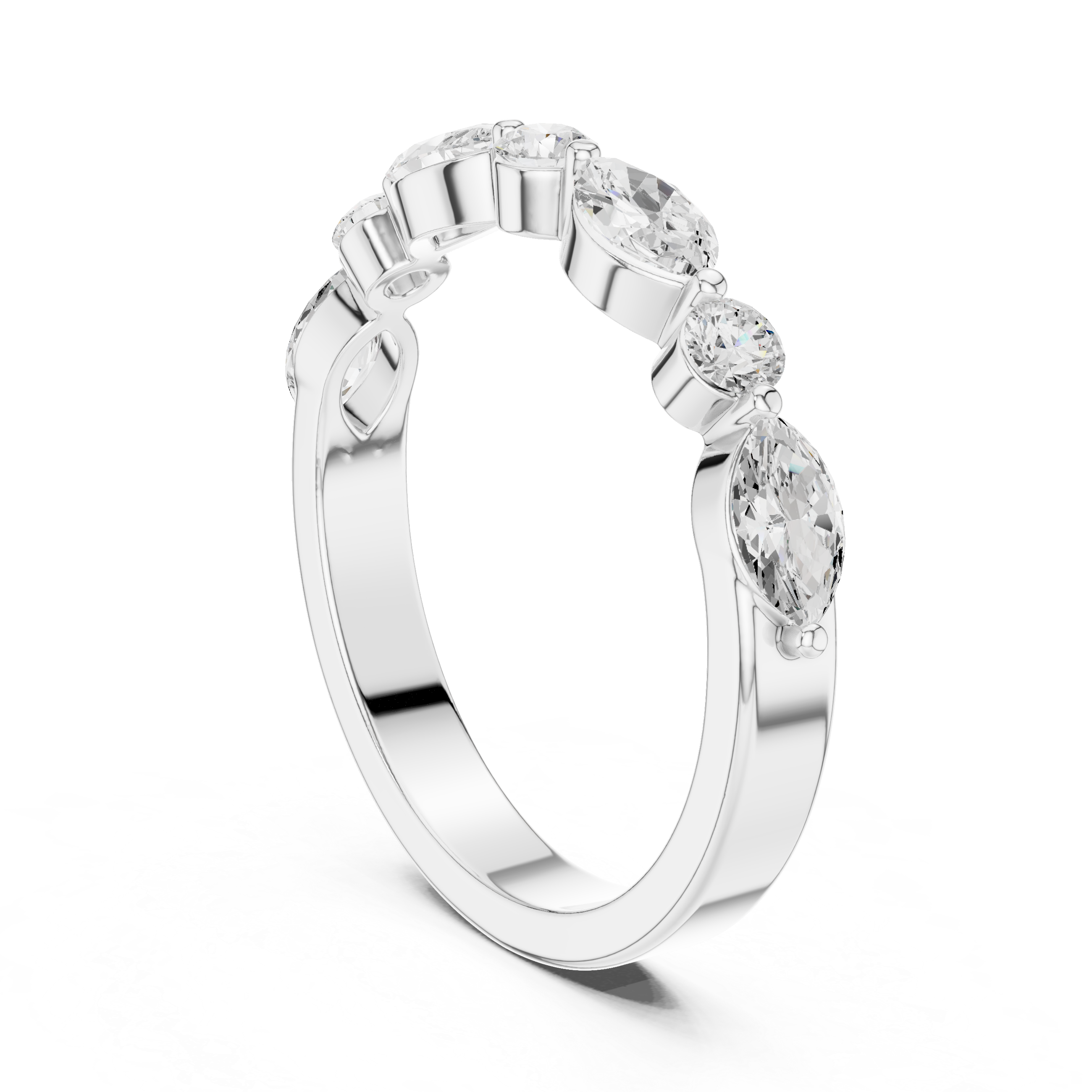 Lab Diamond Wedding Band, Round & Marquise Brilliant EF/VS Matching Band with Engagement Ring, Stacking Band Gift 14K Gold