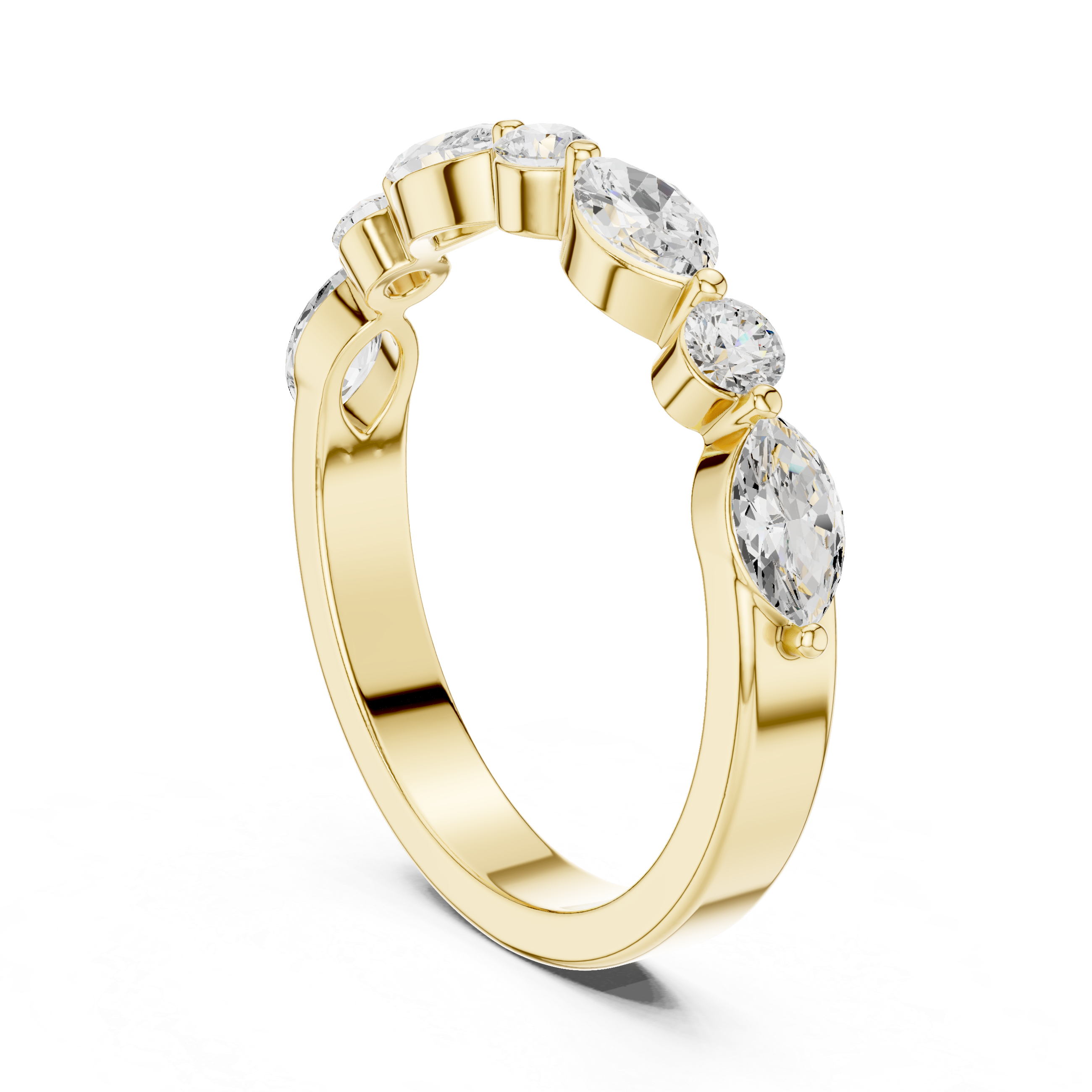 Lab Diamond Wedding Band, Round & Marquise Brilliant EF/VS Matching Band with Engagement Ring, Stacking Band Gift 14K Gold
