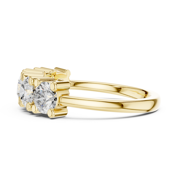 Lab Diamond Wedding Band, Round Brilliant EF/VS Matching Band with Engagement Ring, Stacking Band Gift 14K Gold
