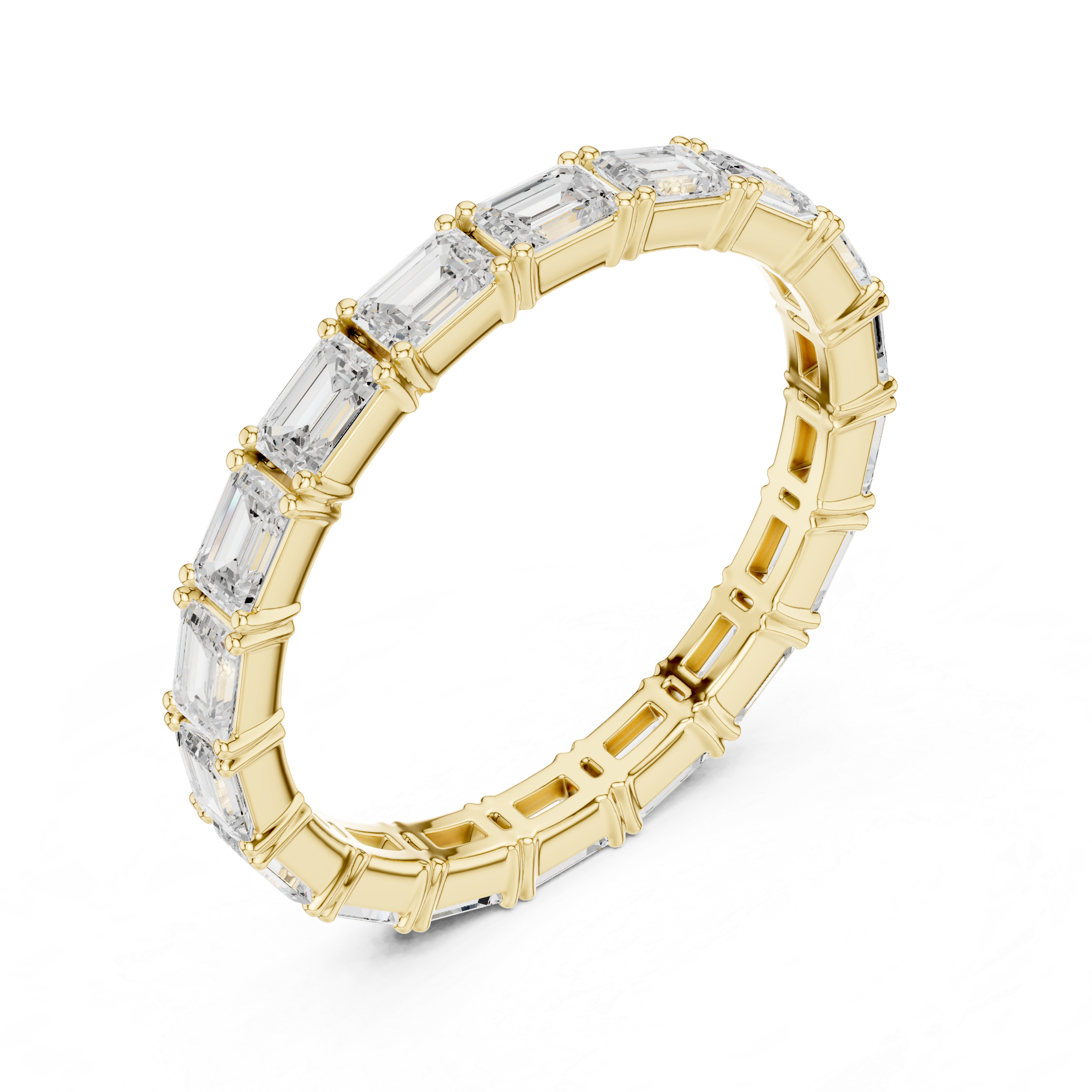 Lab Diamond Wedding Band, Emerald Brilliant EF/VS Matching Band with Engagement Ring, Stacking Band Gift 14K Gold