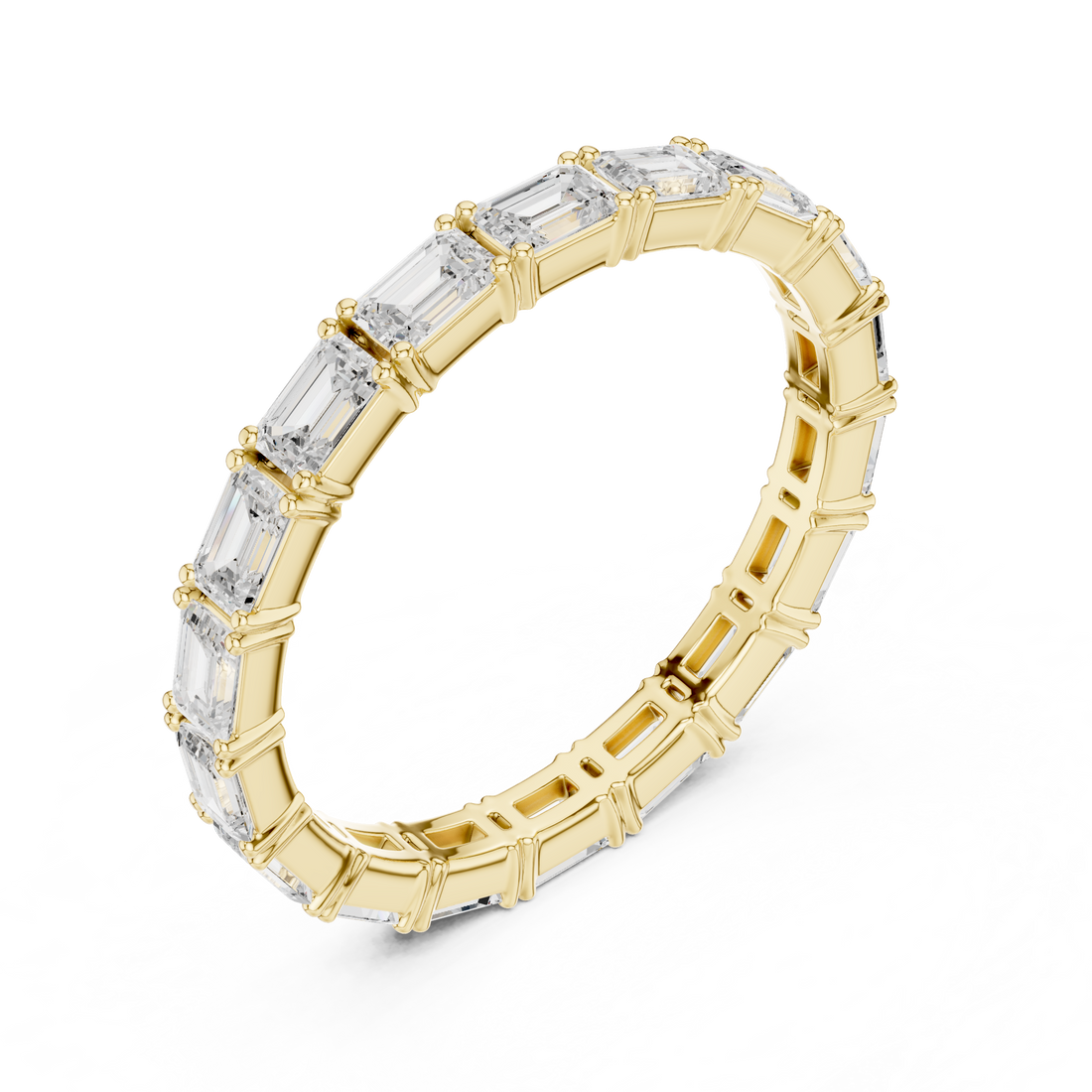 Lab Diamond Wedding Band, Emerald Brilliant EF/VS Matching Band with Engagement Ring, Stacking Band Gift 14K Gold