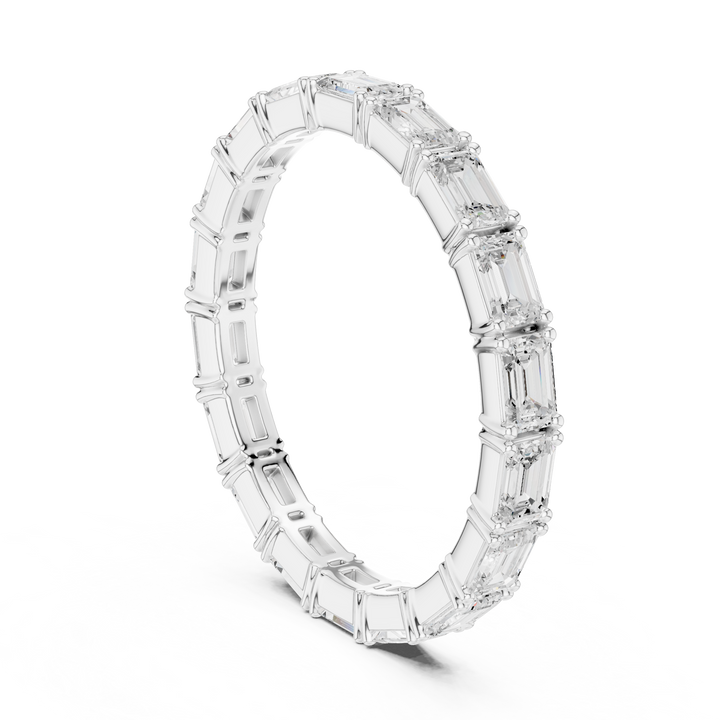 Lab Diamond Wedding Band, Emerald Brilliant EF/VS Matching Band with Engagement Ring, Stacking Band Gift 14K Gold