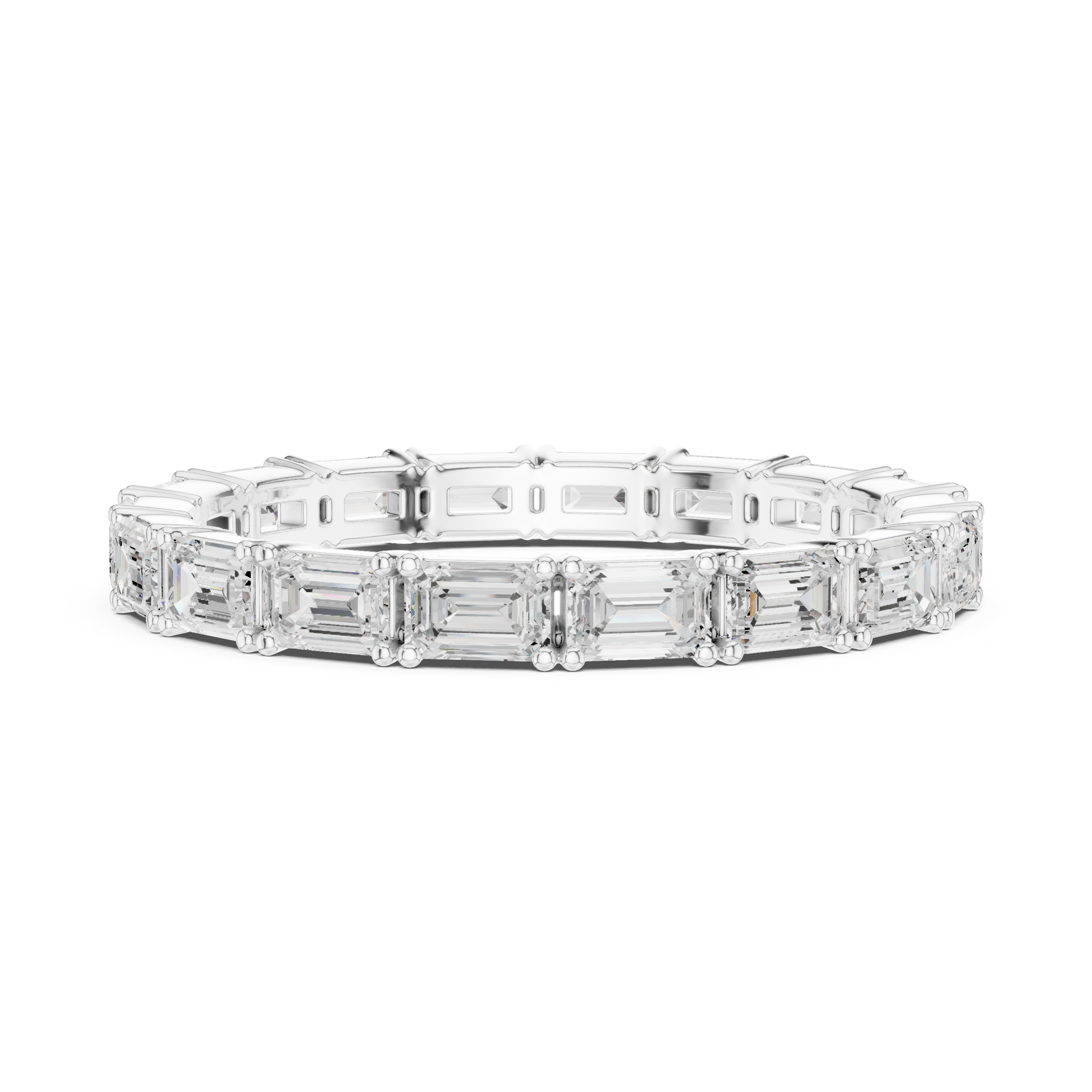 Lab Diamond Wedding Band, Emerald Brilliant EF/VS Matching Band with Engagement Ring, Stacking Band Gift 14K Gold