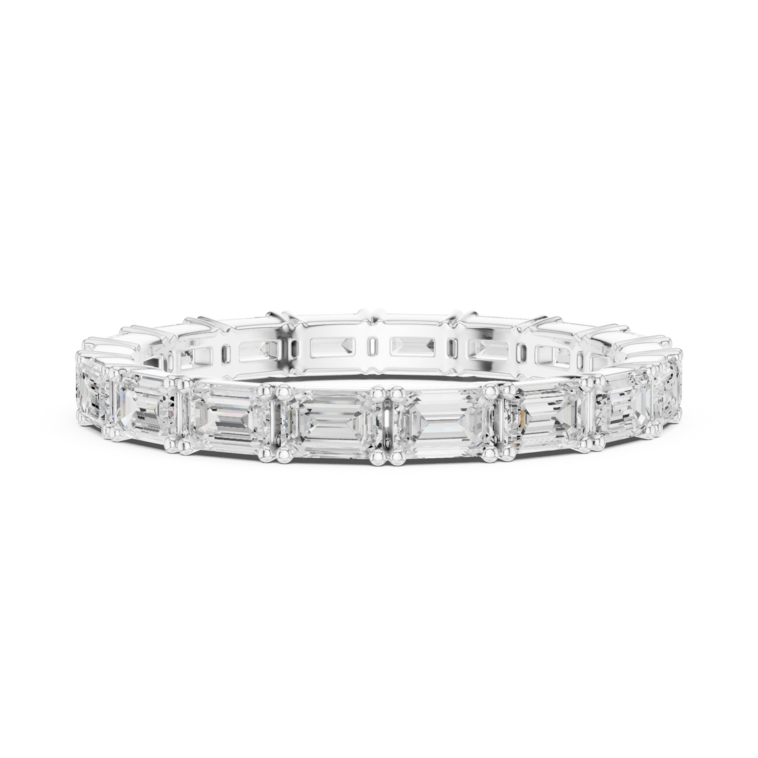 Lab Diamond Wedding Band, Emerald Brilliant EF/VS Matching Band with Engagement Ring, Stacking Band Gift 14K Gold