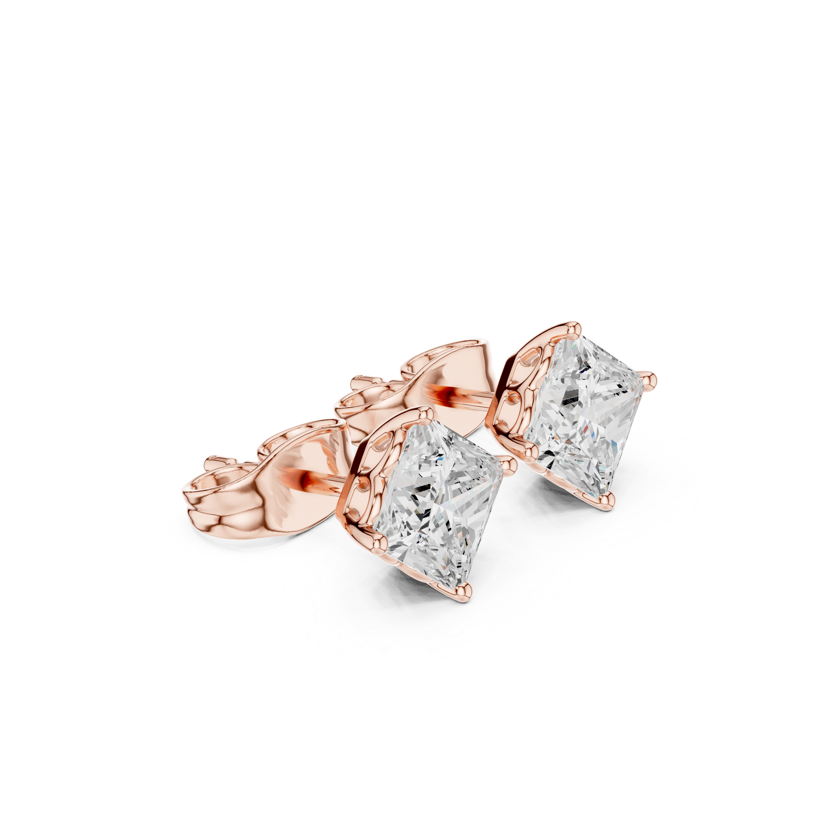 Princess Cut Lab-Grown Diamond Stud Earrings 14K Gold Wedding Earrings for Women Birthday & Anniversary Gift