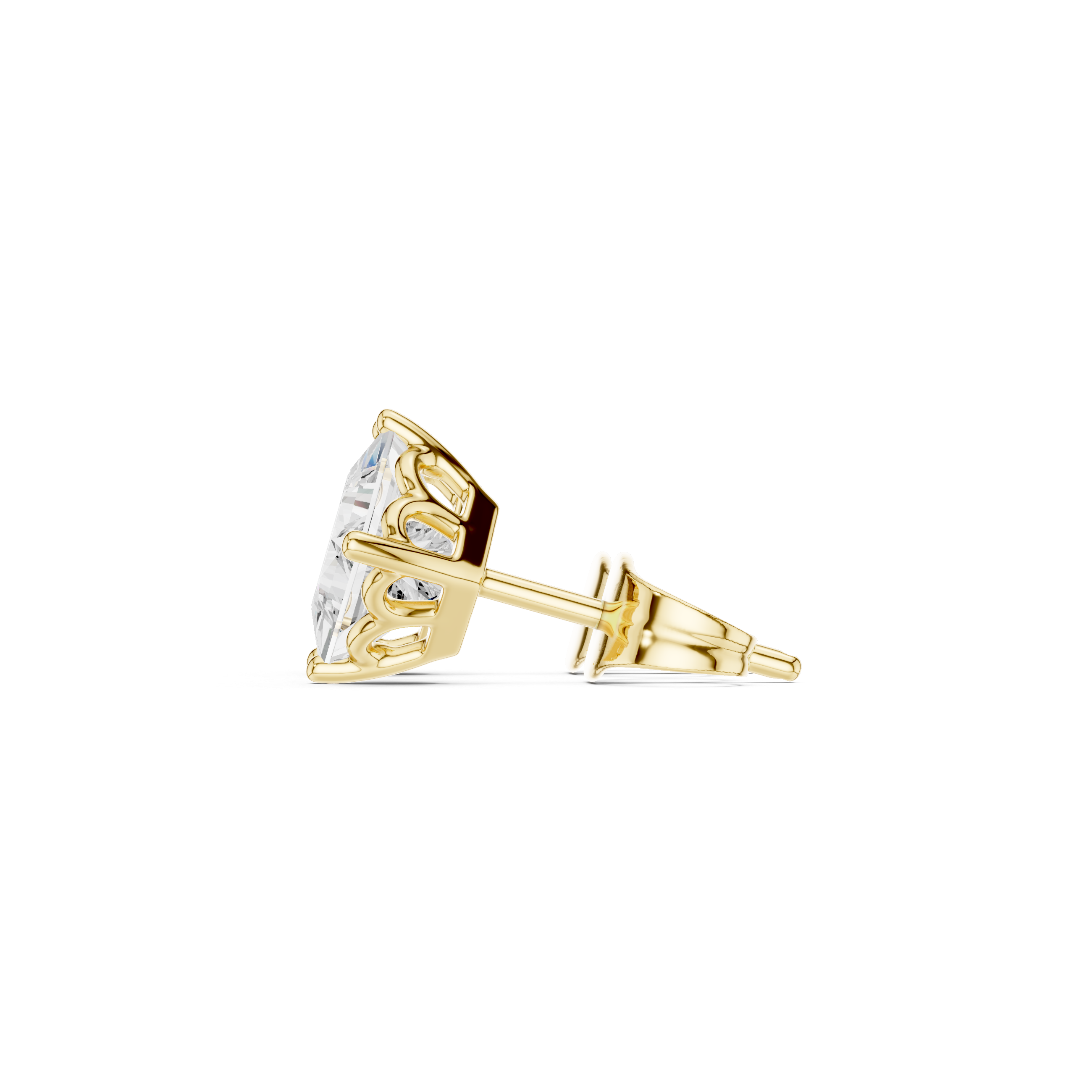Princess Cut Lab-Grown Diamond Stud Earrings 14K Gold Wedding Earrings for Women Birthday & Anniversary Gift